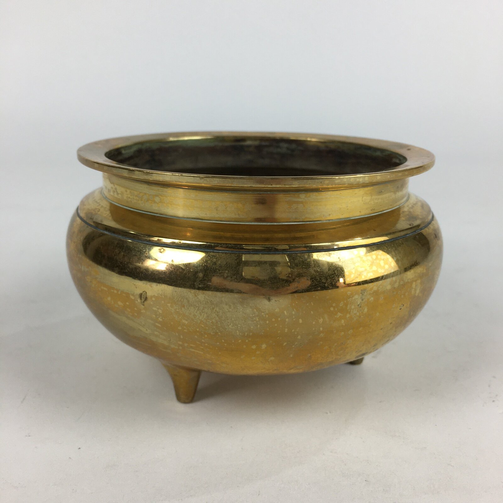 Japanese Brass Incense Burner Koro Vtg Buddhist Alter Fitting Butsugu BU724