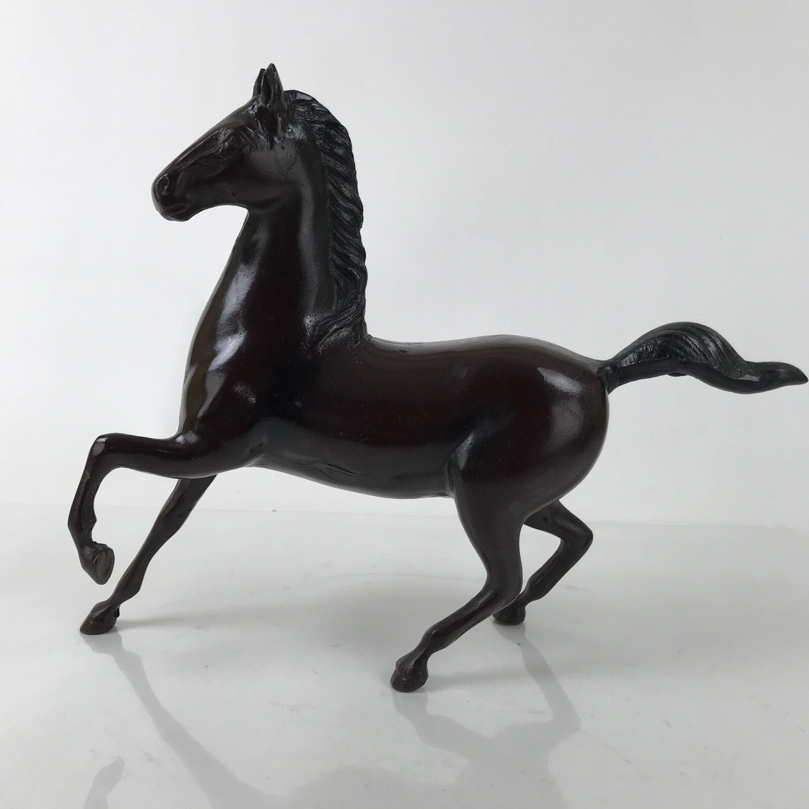 Japanese Bronze Horse Statue Vtg Large Zodiac Uma Animal Okimono Brown ST15