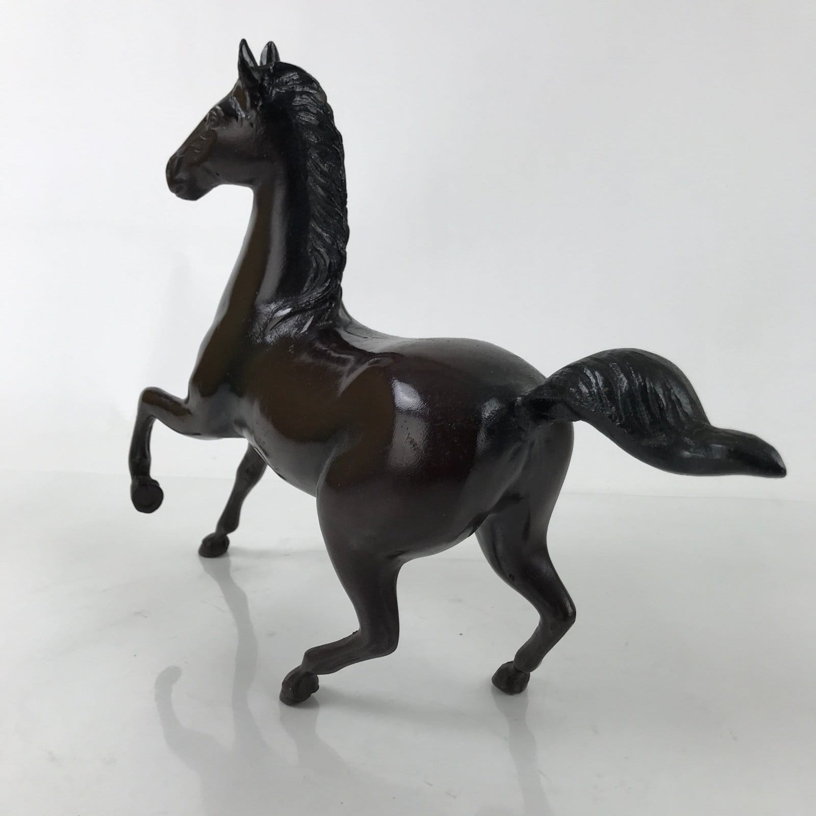 Japanese Bronze Horse Statue Vtg Large Zodiac Uma Animal Okimono Brown ST15