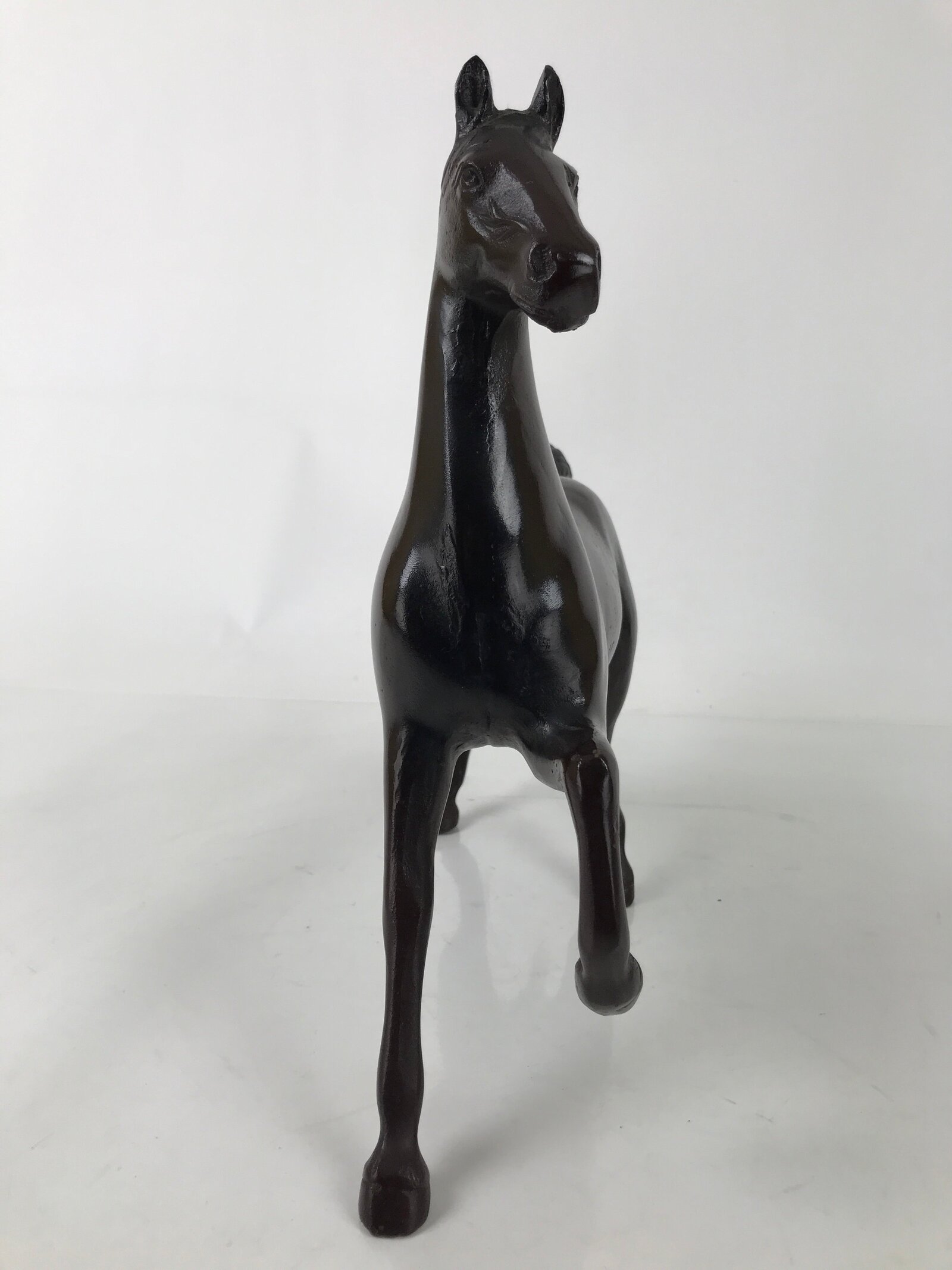 Japanese Bronze Horse Statue Vtg Large Zodiac Uma Animal Okimono Brown ST15