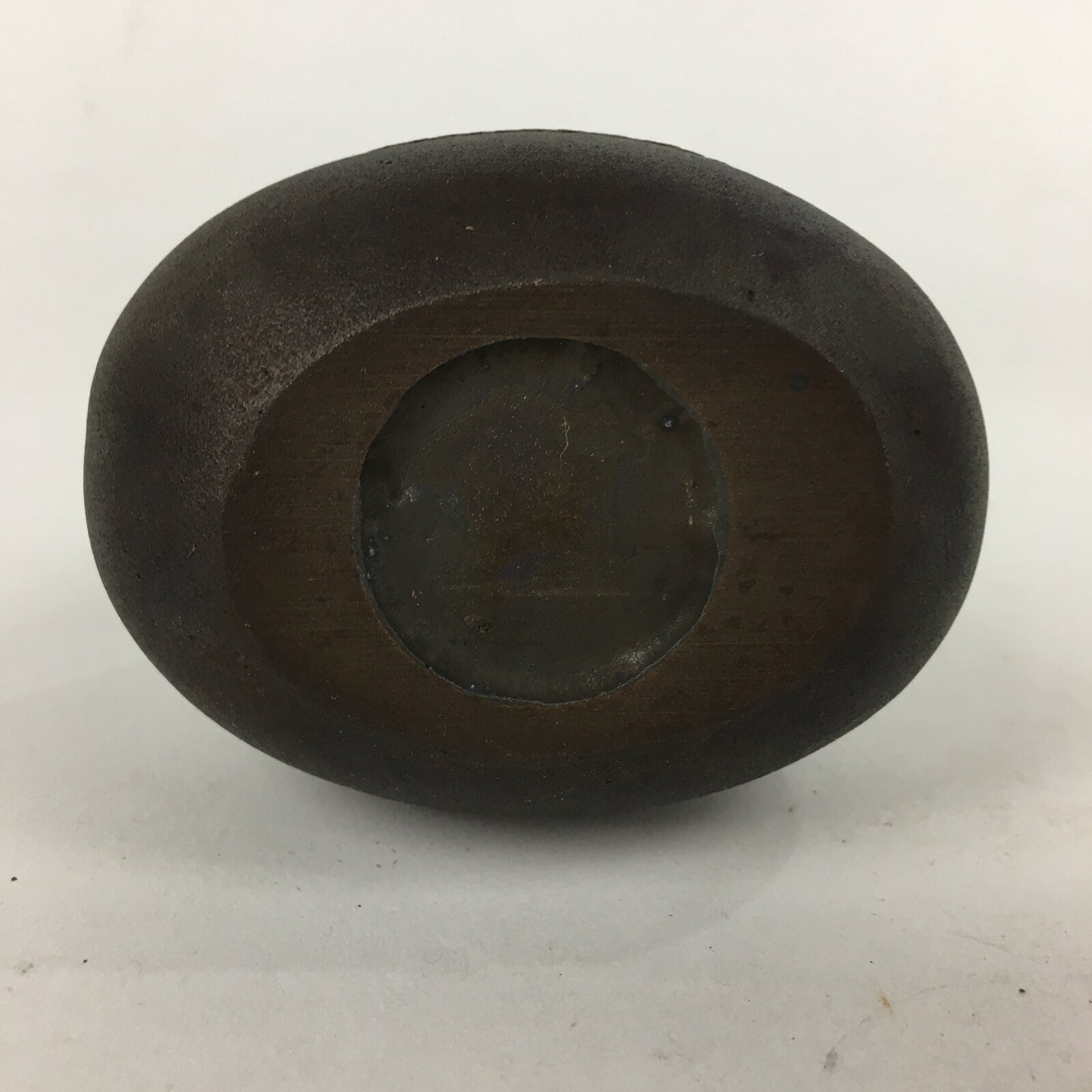 Japanese Bronze Single Flower Vase Kabin Vtg Wave Design Brown FV977