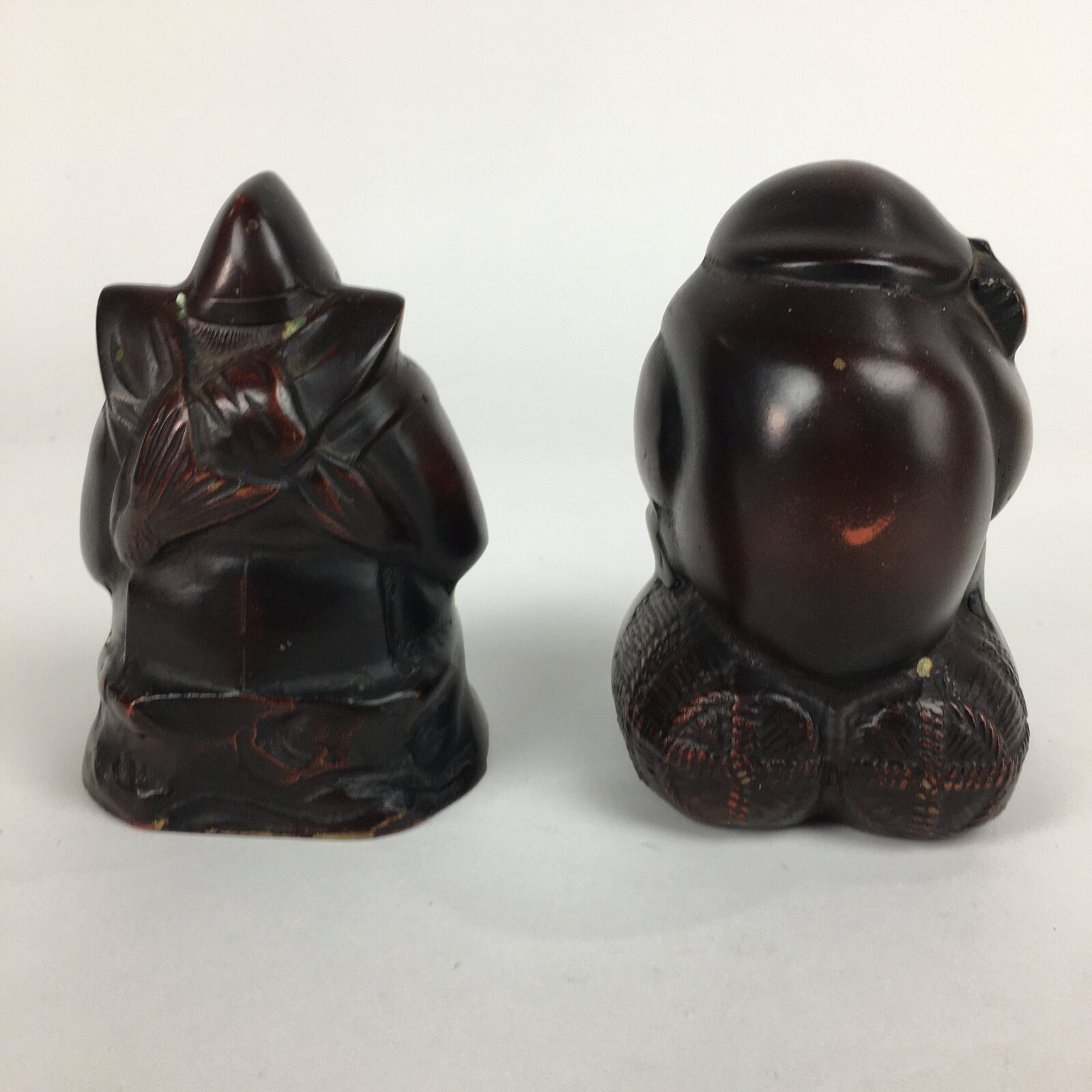 Japanese Bronze Statue Vtg 7 Lucky Gods Ebisu Daikokuten Wooden Box PX543