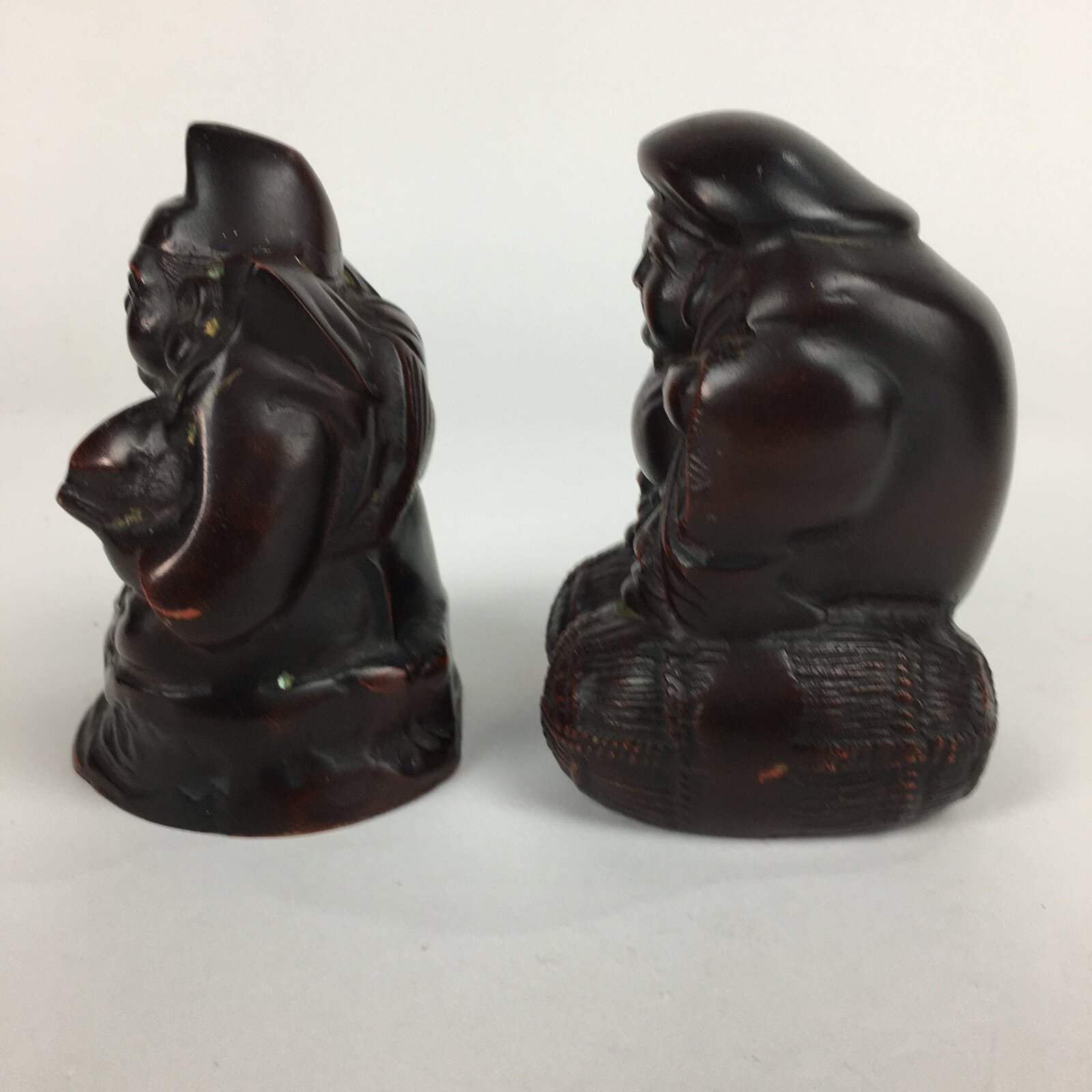 Japanese Bronze Statue Vtg 7 Lucky Gods Ebisu Daikokuten Wooden Box PX543