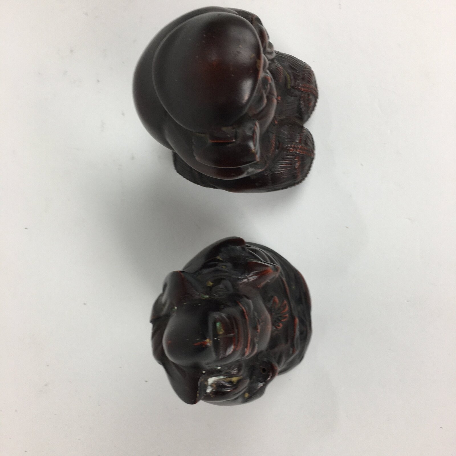 Japanese Bronze Statue Vtg 7 Lucky Gods Ebisu Daikokuten Wooden Box PX543