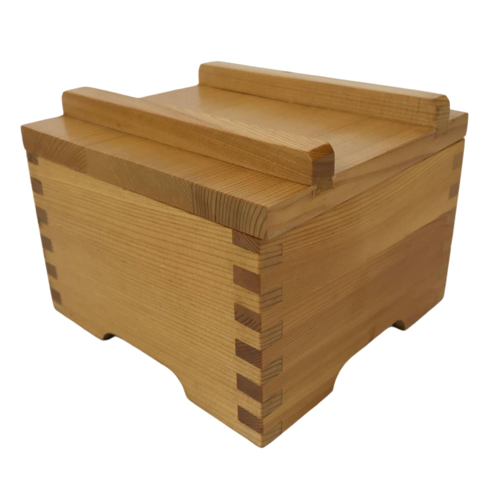 Japanese Brushed Lacquer Lidded Wooden Box Dish Vtg Kaiseki Meal Brown L410