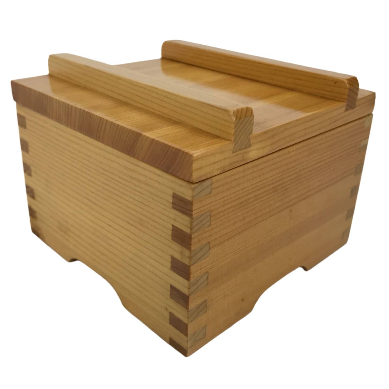 Japanese Brushed Lacquer Lidded Wooden Box Dish Vtg Kaiseki Meal Brown L411