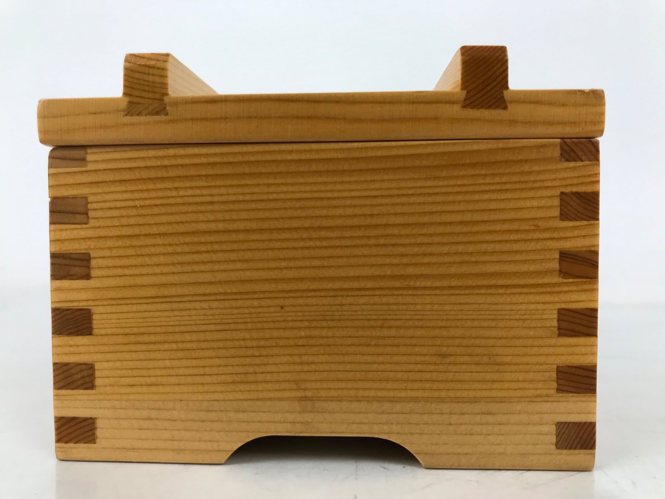 Japanese Brushed Lacquer Lidded Wooden Box Dish Vtg Kaiseki Meal Brown L412