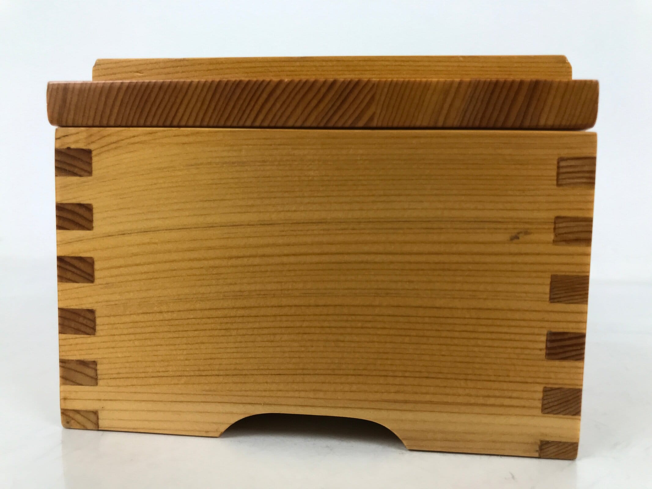 Japanese Brushed Lacquer Lidded Wooden Box Dish Vtg Kaiseki Meal Brown L412