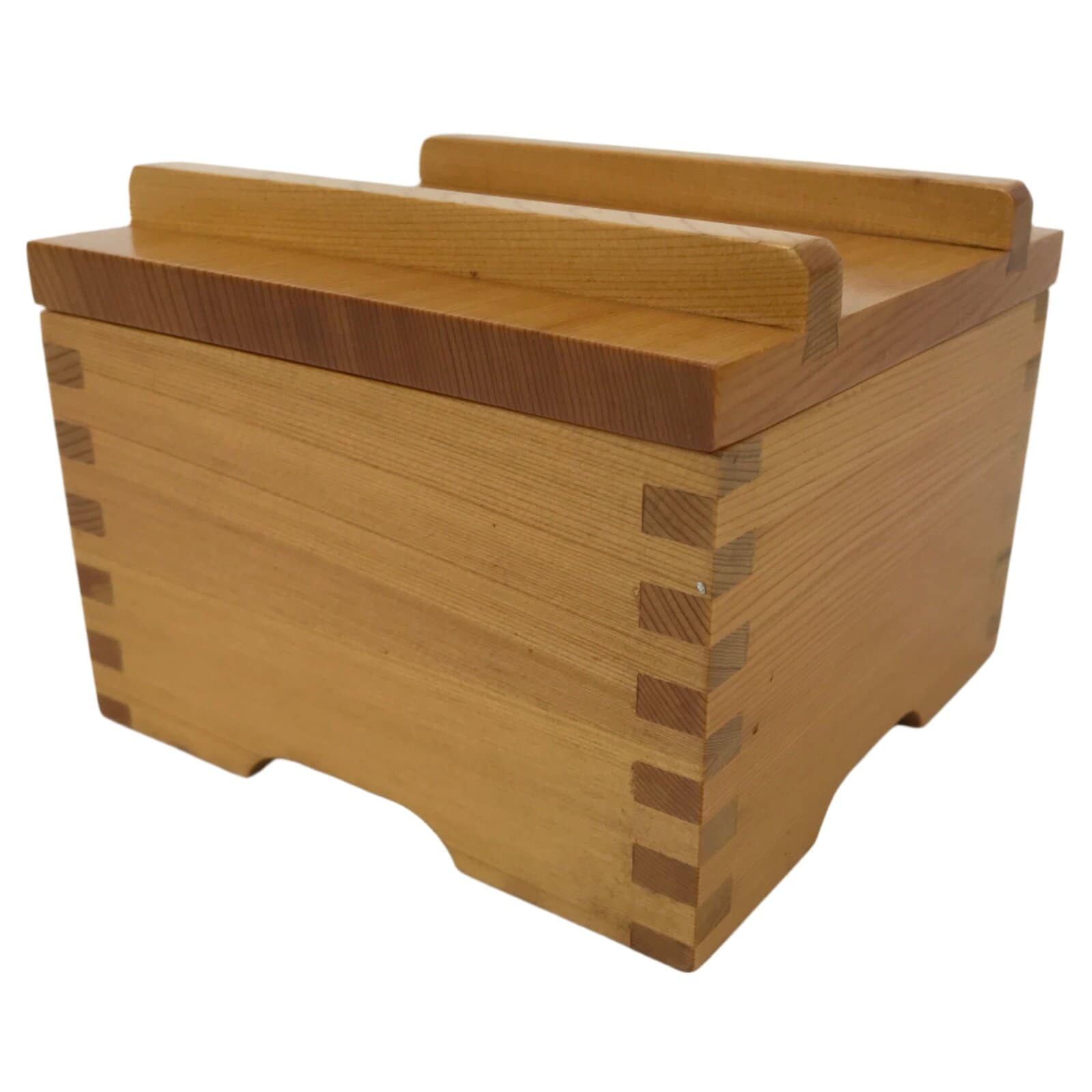 Japanese Brushed Lacquer Lidded Wooden Box Dish Vtg Kaiseki Meal Brown L413