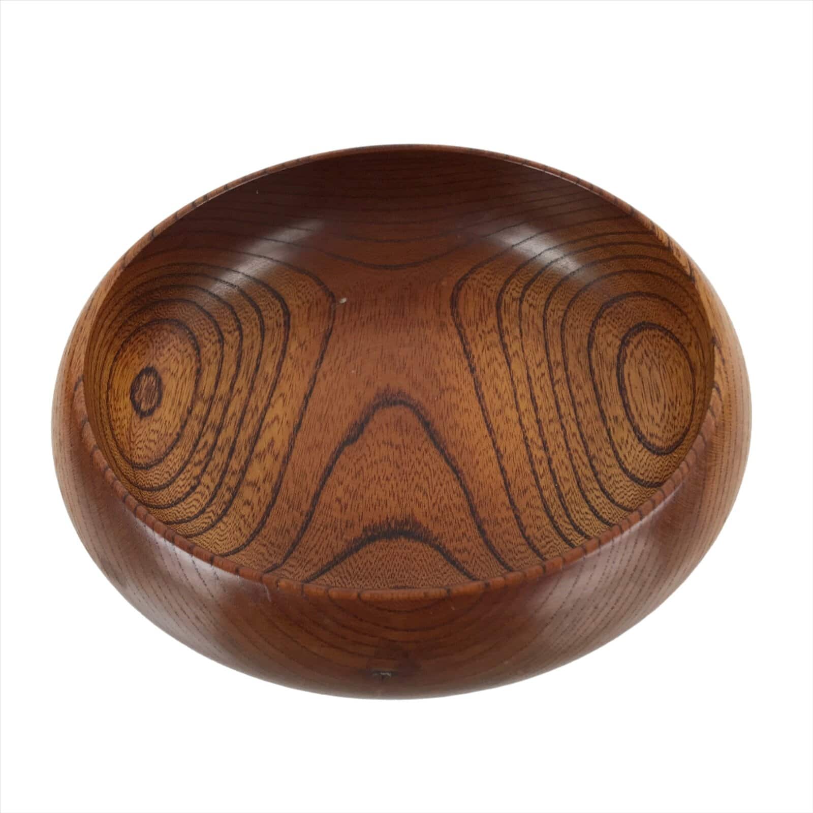 Japanese Brushed Lacquer Wood Kashiki Snack Bowl Vtg Kashibachi Brown L264