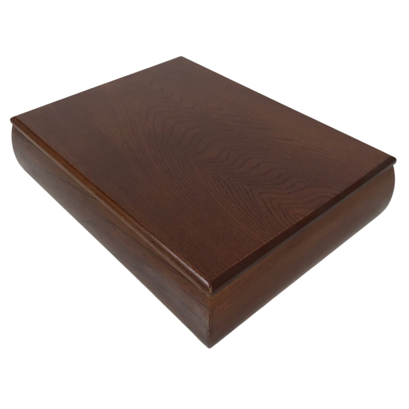 Japanese Brushed Lacquer Wood Lidded Fumibako Letter Box Vtg Simple Brown FB87