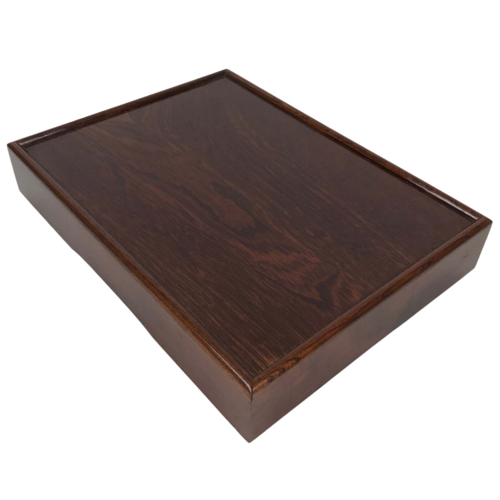 Japanese Brushed Lacquer Wood Lidded Fumibako Letter Box Vtg Simple Brown FB88