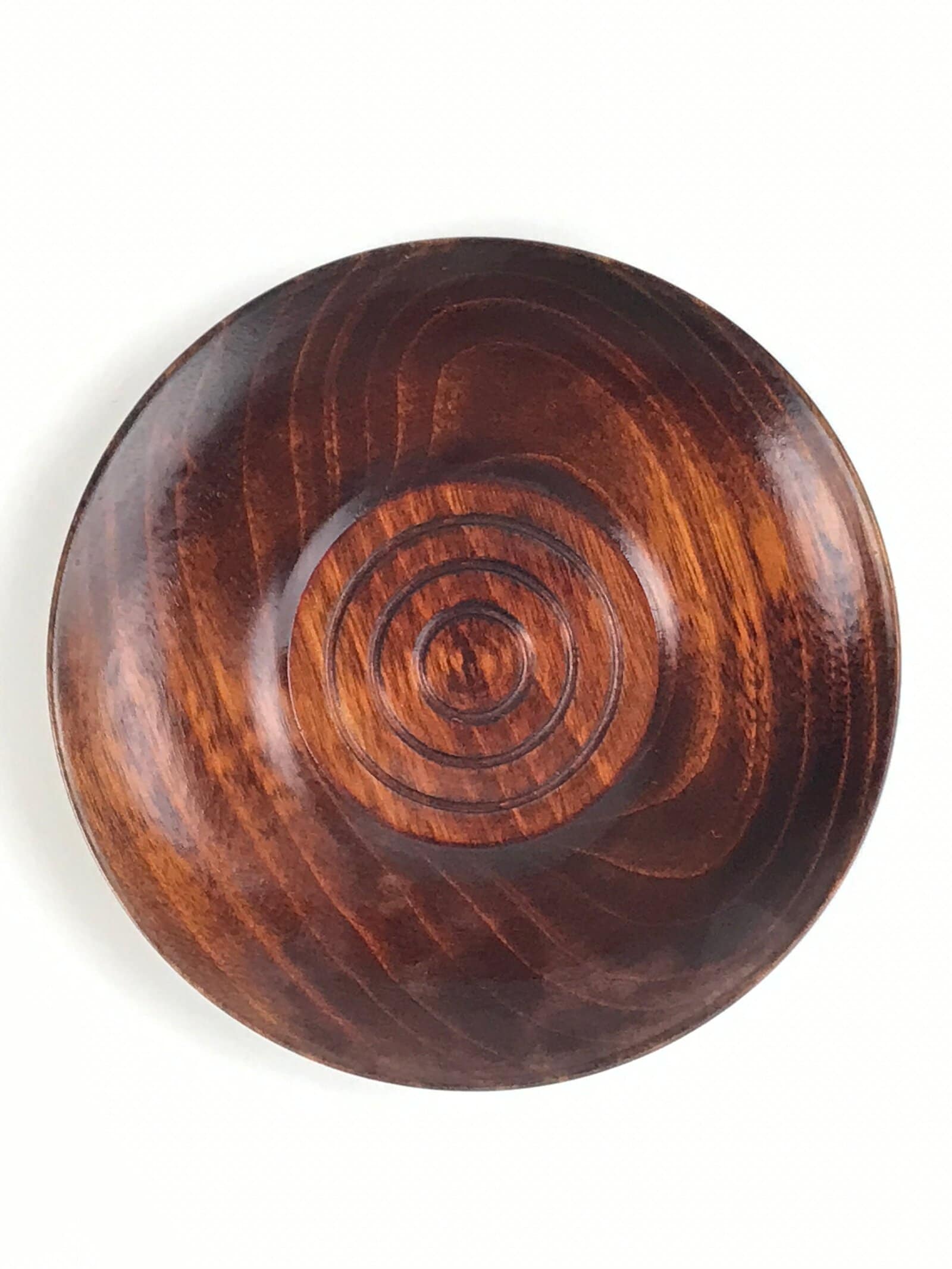 Japanese Brushed Lacquer Wooden Drink Saucer Vtg Chataku Coaster 5pc Brown L130