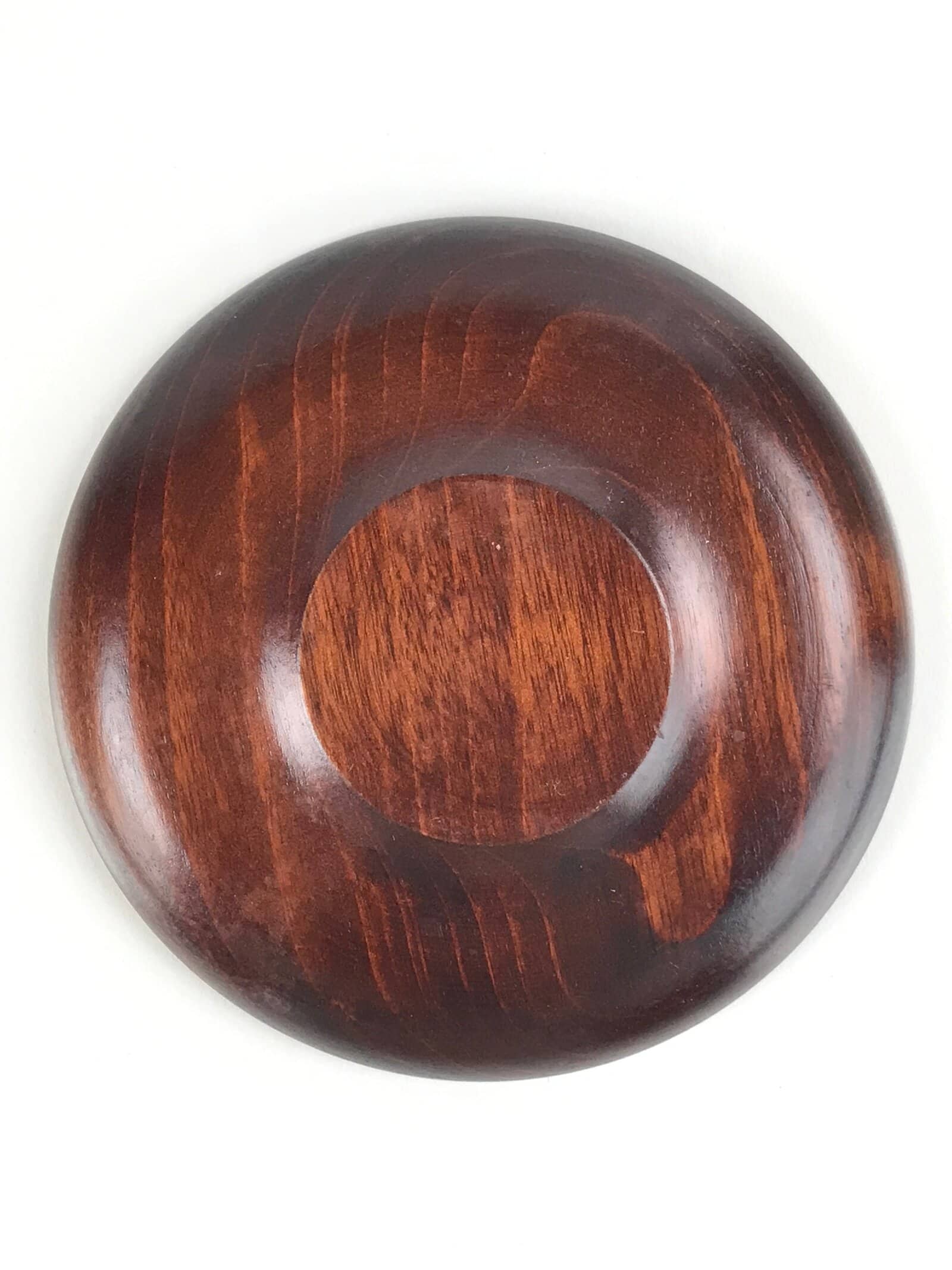 Japanese Brushed Lacquer Wooden Drink Saucer Vtg Chataku Coaster 5pc Brown L130