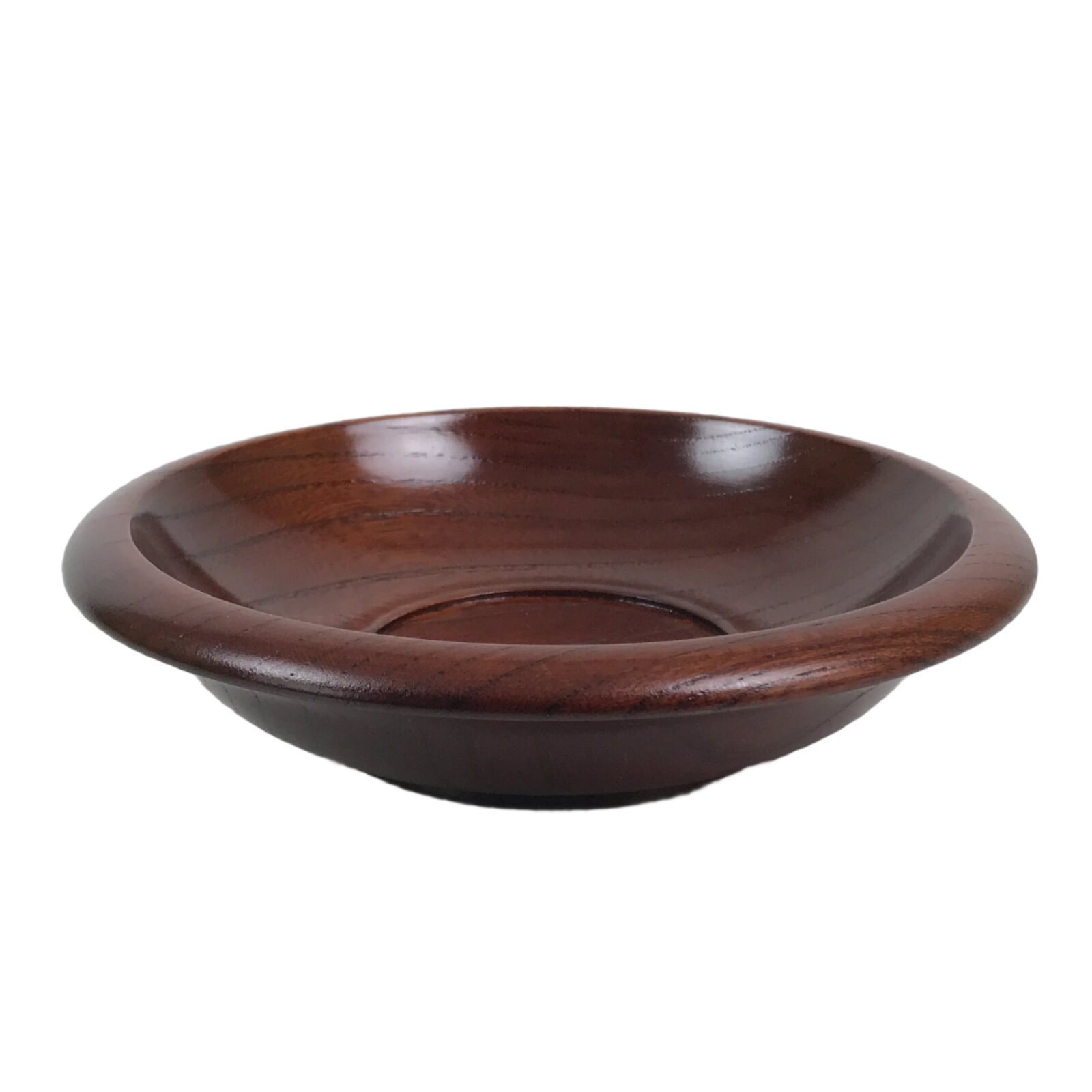 Japanese Brushed Lacquer Wooden Drink Saucer Zelkova Chataku Coaster Brown L467
