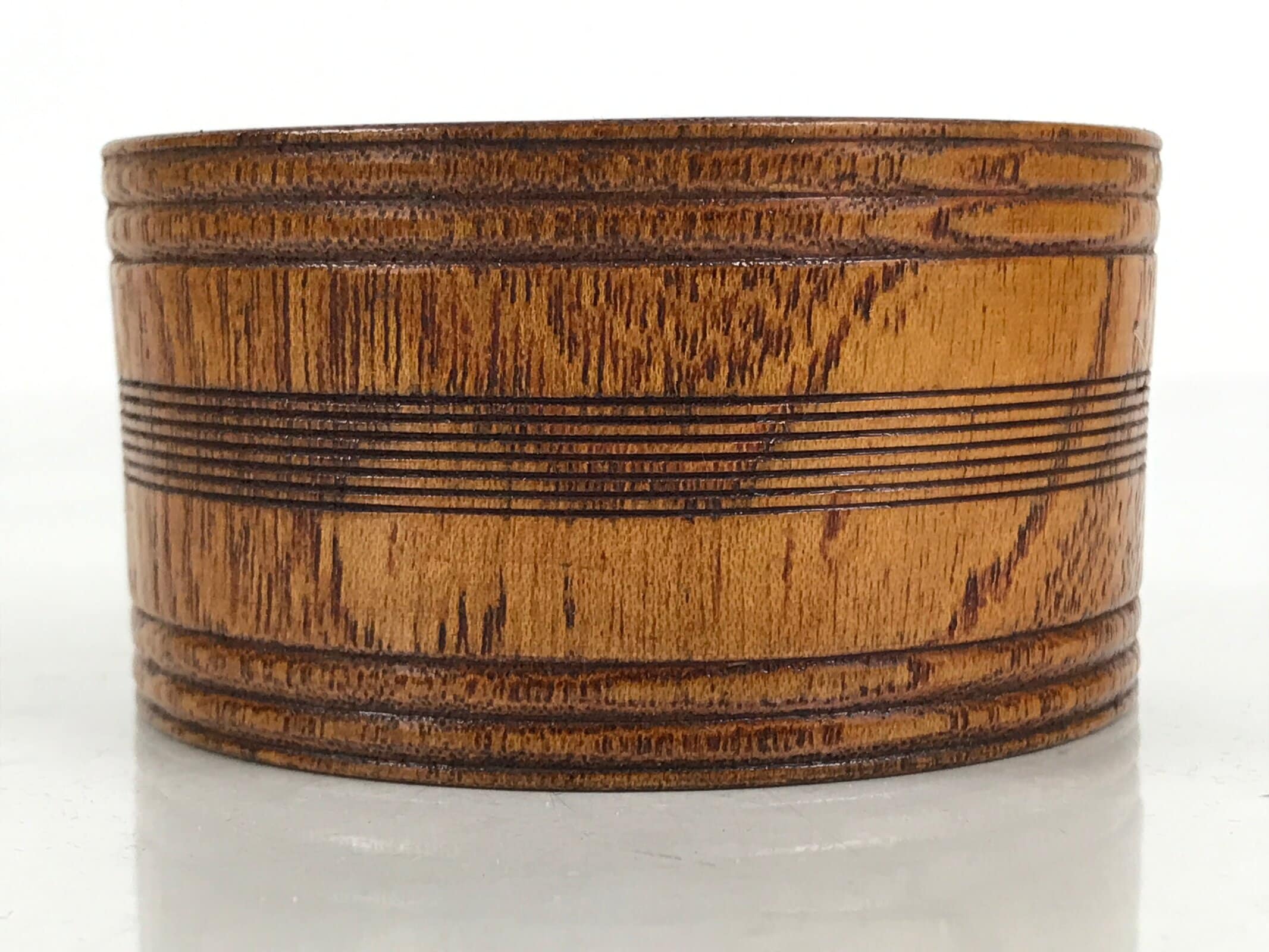 Japanese Brushed Lacquer Wooden Sake Snack Cup Vtg Kobachi Bowl Brown L479