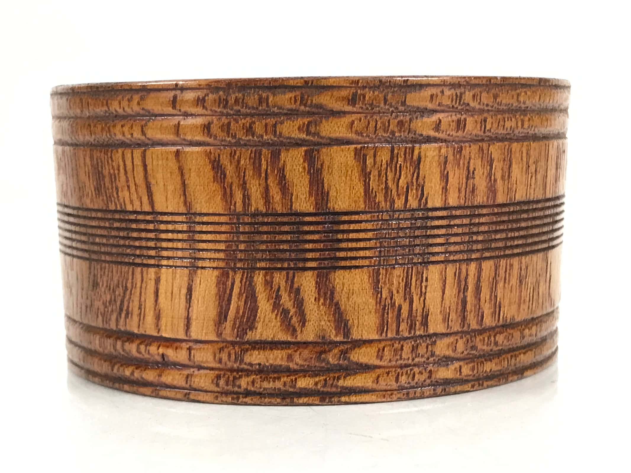 Japanese Brushed Lacquer Wooden Sake Snack Cup Vtg Kobachi Bowl Brown L479