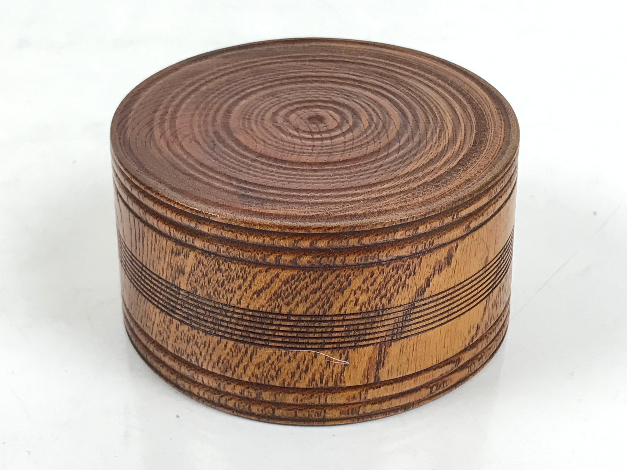 Japanese Brushed Lacquer Wooden Sake Snack Cup Vtg Kobachi Bowl Brown L479