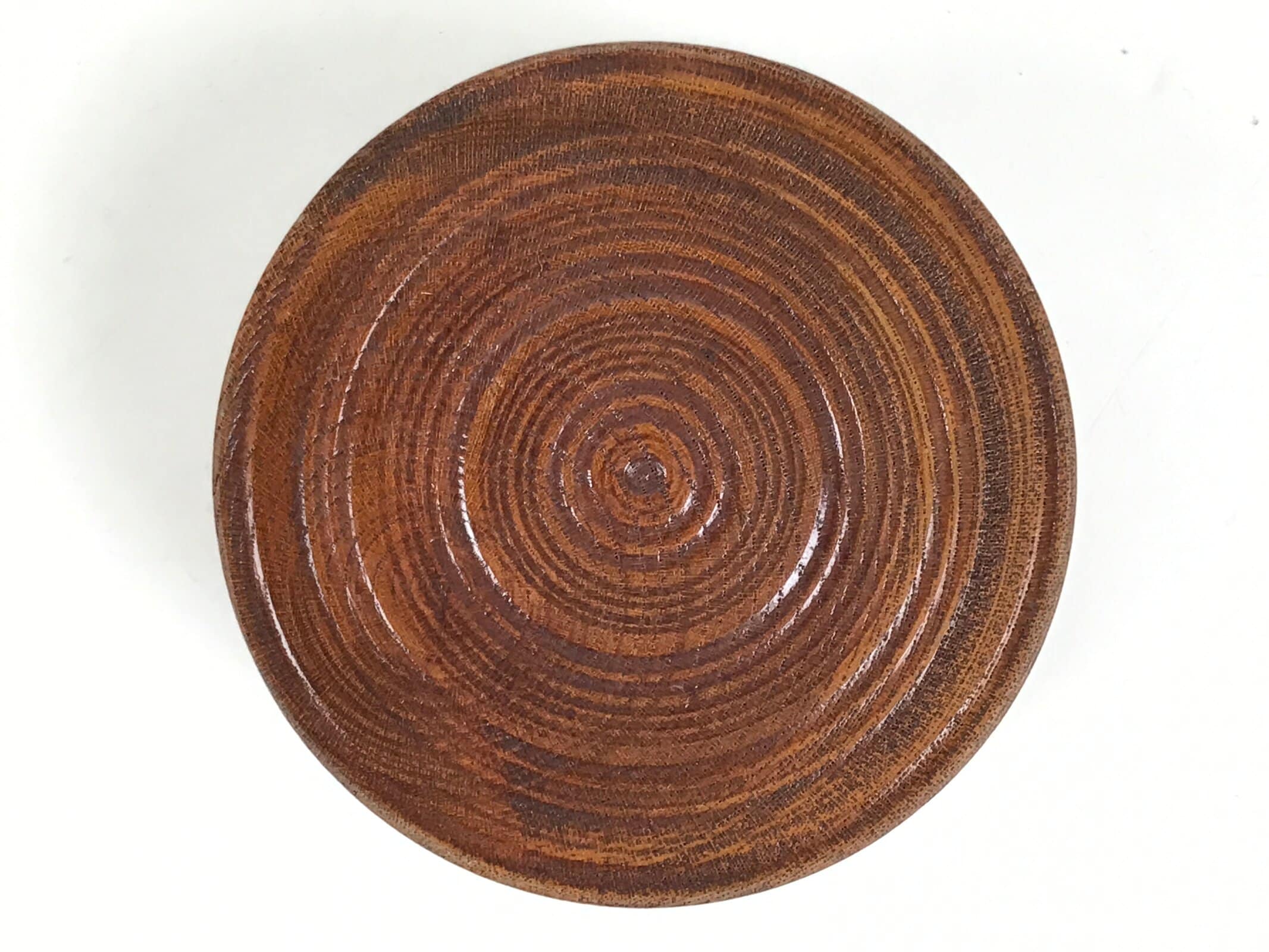 Japanese Brushed Lacquer Wooden Sake Snack Cup Vtg Kobachi Bowl Brown L479