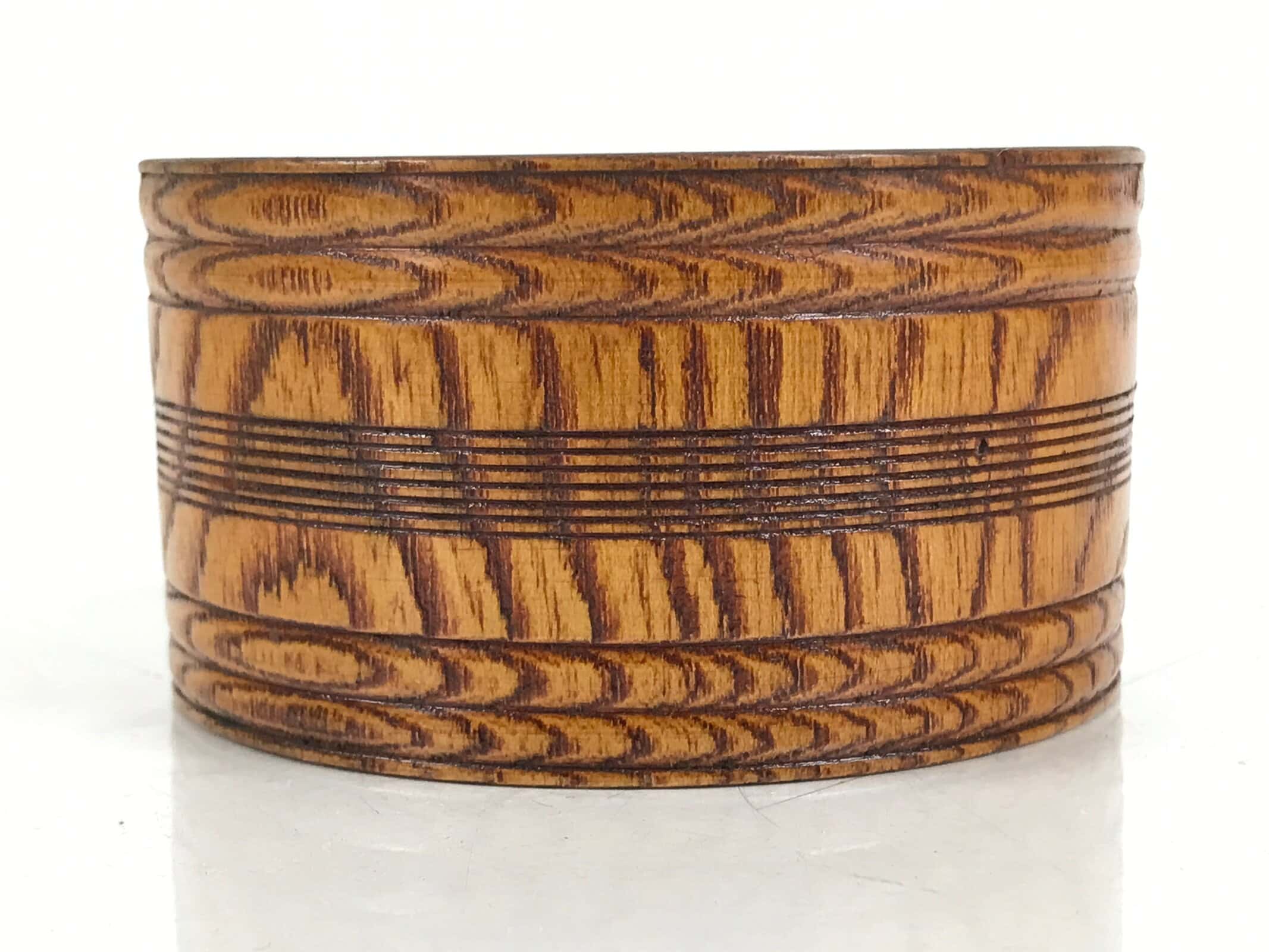 Japanese Brushed Lacquer Wooden Sake Snack Cup Vtg Kobachi Bowl Brown L480