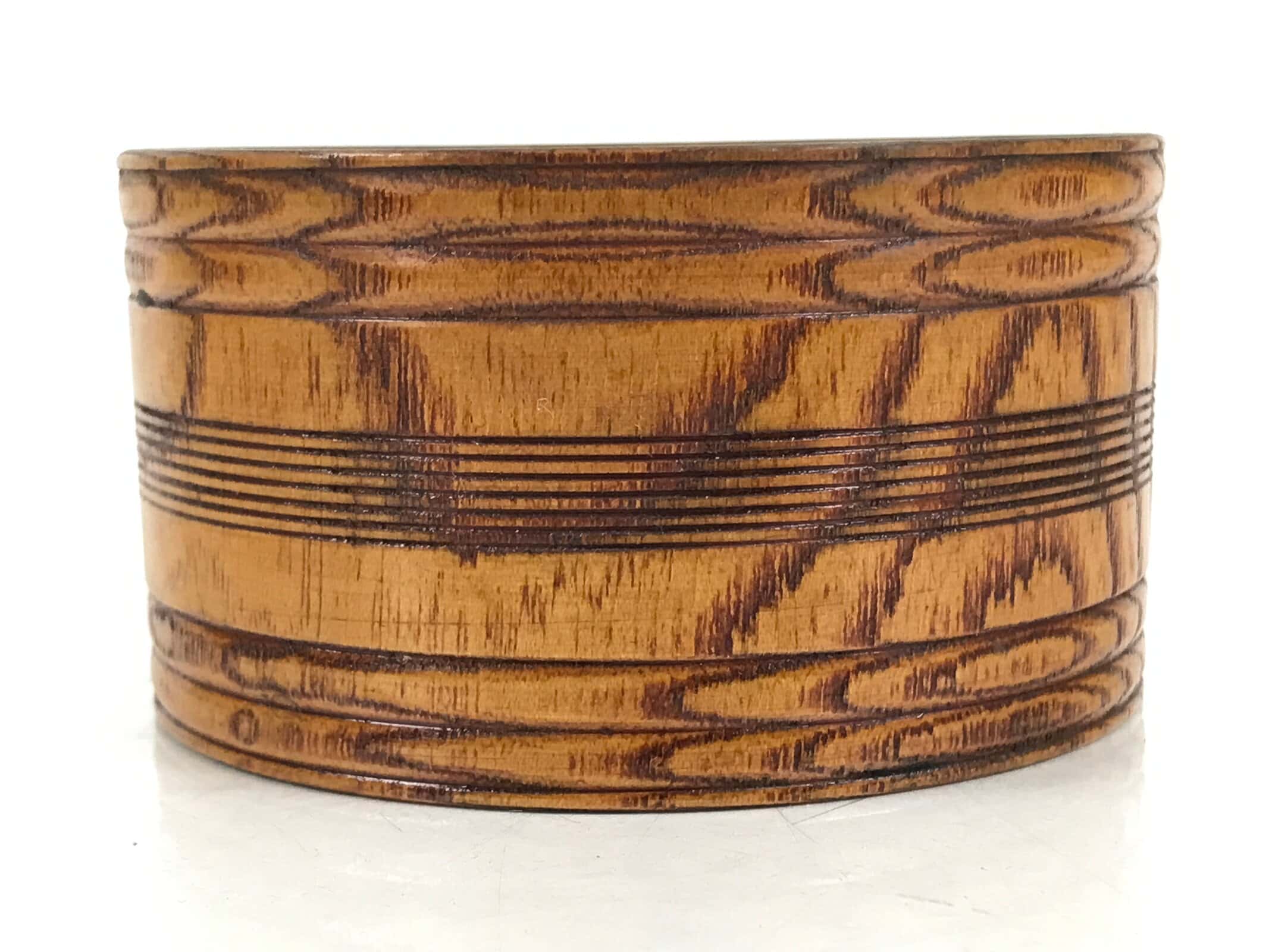 Japanese Brushed Lacquer Wooden Sake Snack Cup Vtg Kobachi Bowl Brown L480