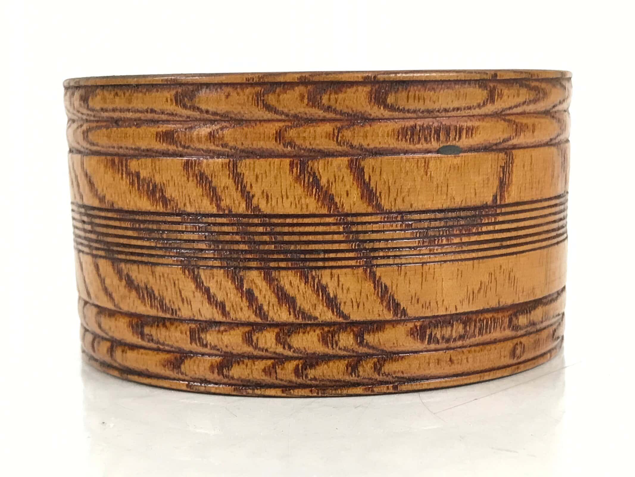 Japanese Brushed Lacquer Wooden Sake Snack Cup Vtg Kobachi Bowl Brown L480