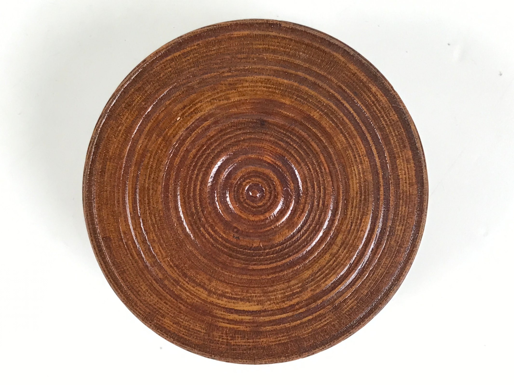 Japanese Brushed Lacquer Wooden Sake Snack Cup Vtg Kobachi Bowl Brown L480