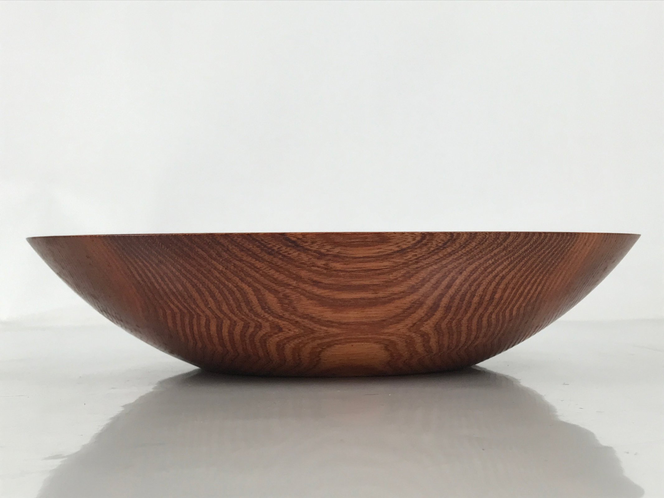 Japanese Brushed Lacquer Wooden Salad Serving Bowl Vtg Dish Utensil Brown LWB134