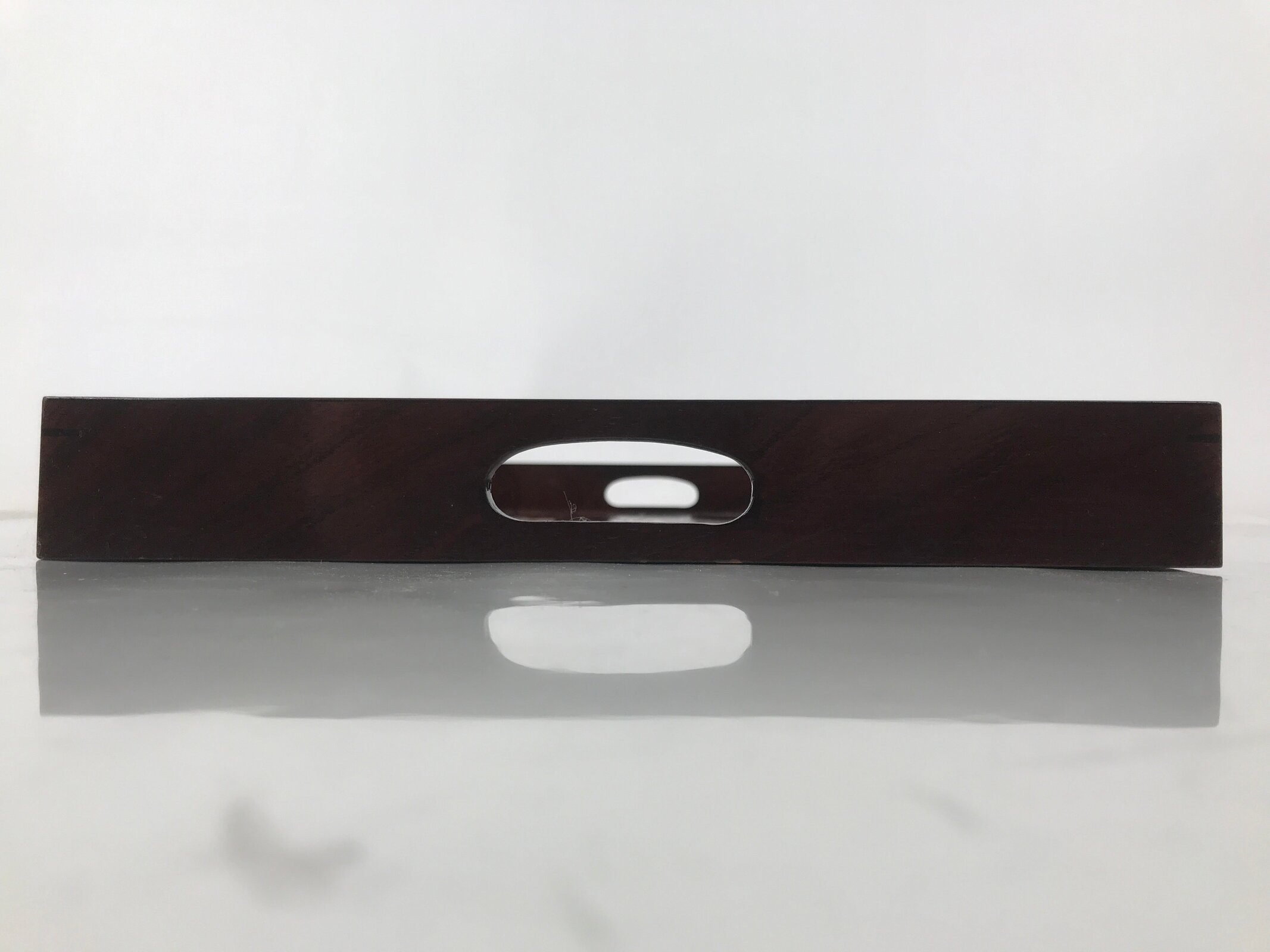 Japanese Brushed Lacquer Wooden Serving Tray Vtg Obon Makie Kikyo Flowers L421