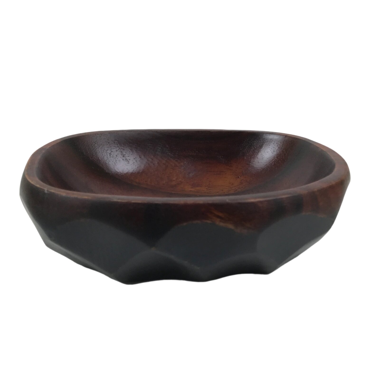 Japanese Brushed Lacquer Wooden Small Bowl Vtg Salad Kobachi Dish Brown L443