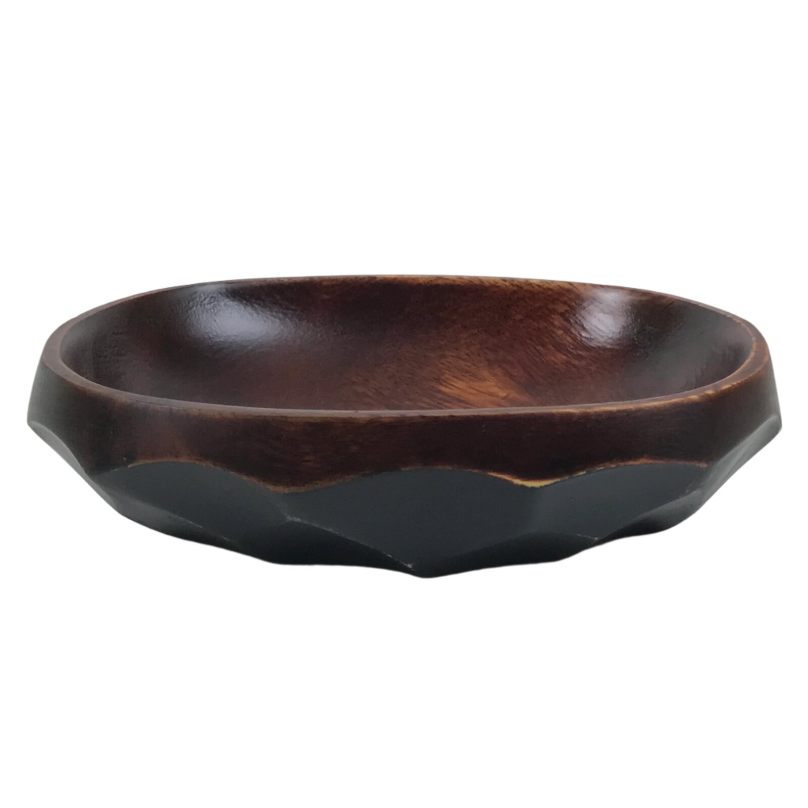 Japanese Brushed Lacquer Wooden Small Bowl Vtg Salad Kobachi Dish Brown L444