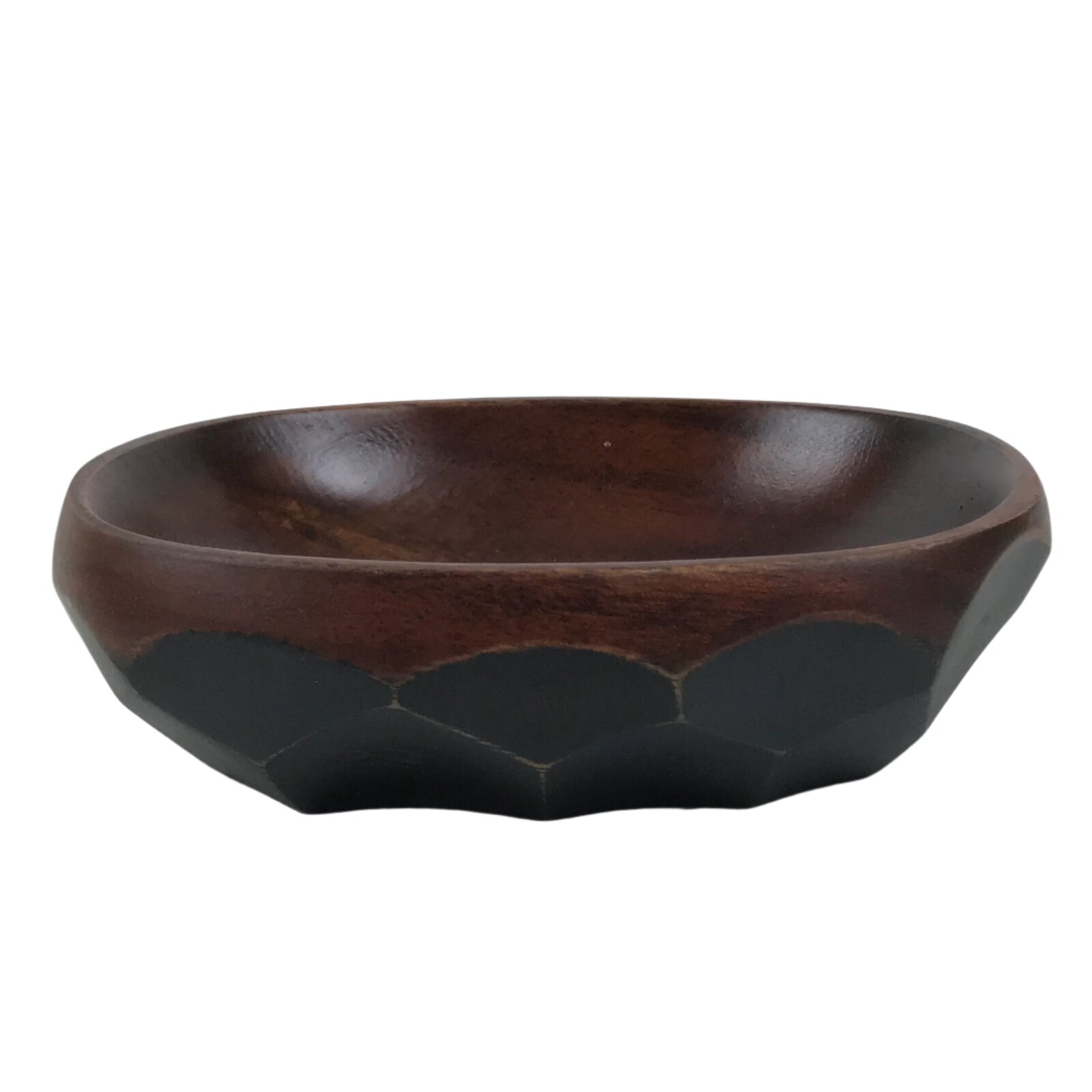 Japanese Brushed Lacquer Wooden Small Bowl Vtg Salad Kobachi Dish Brown L445