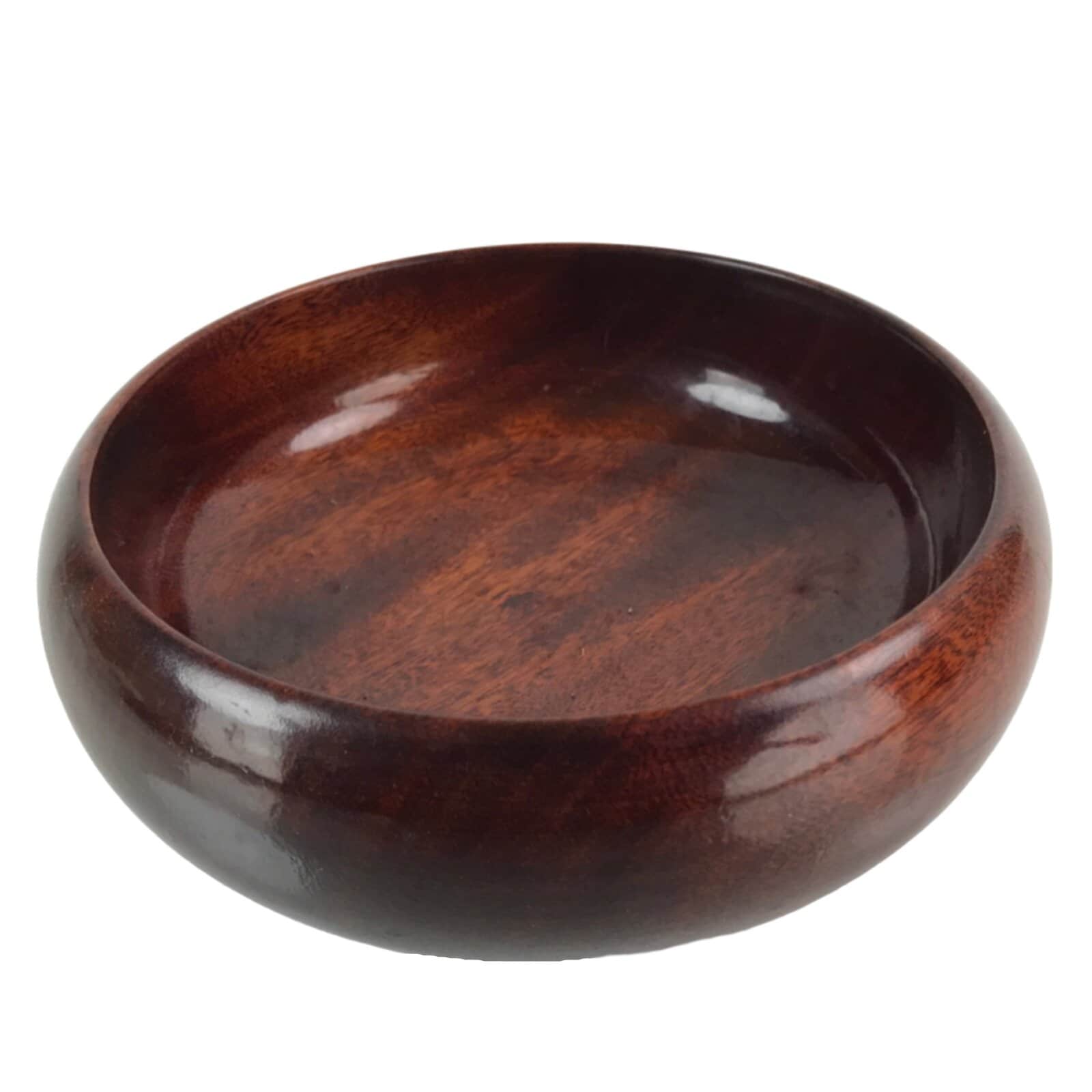 Japanese Brushed Wooden Kashiki Snack Bowl Vtg Kashibachi Small Round Brown L254