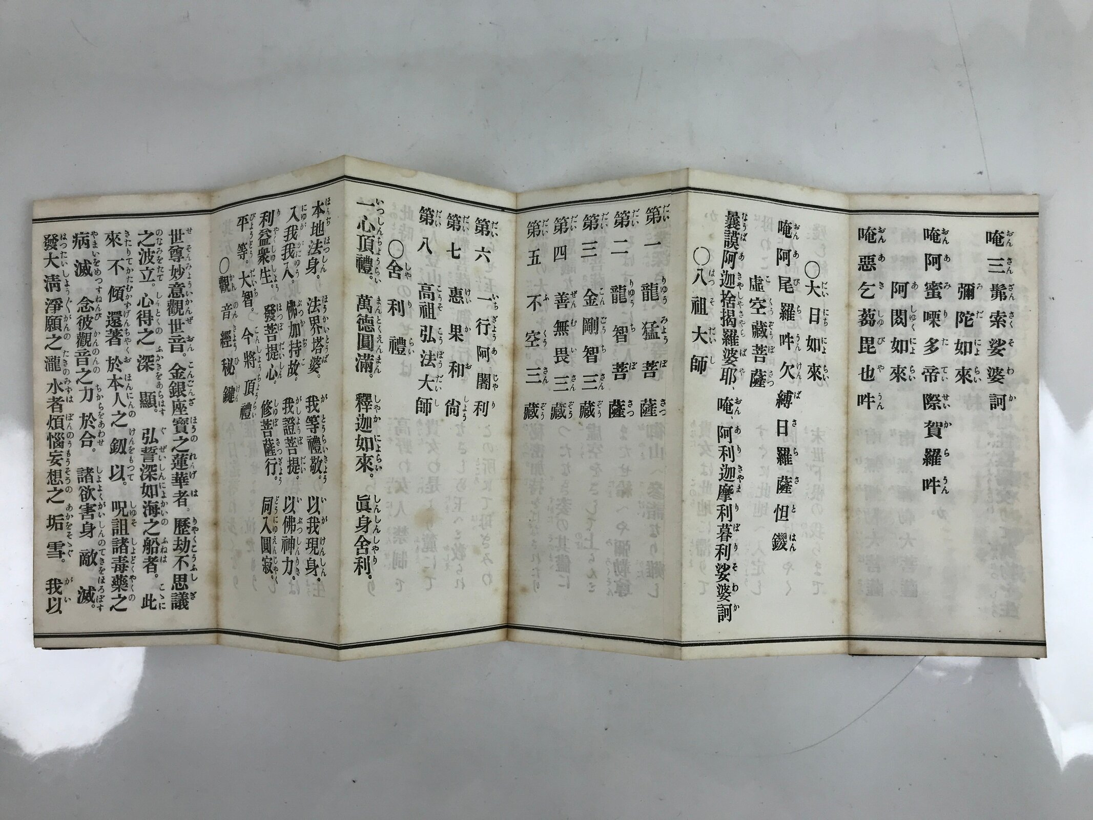 Japanese Buddhist Accordion Book Vtg Shingon-shu Heart Sutra Paper BA511