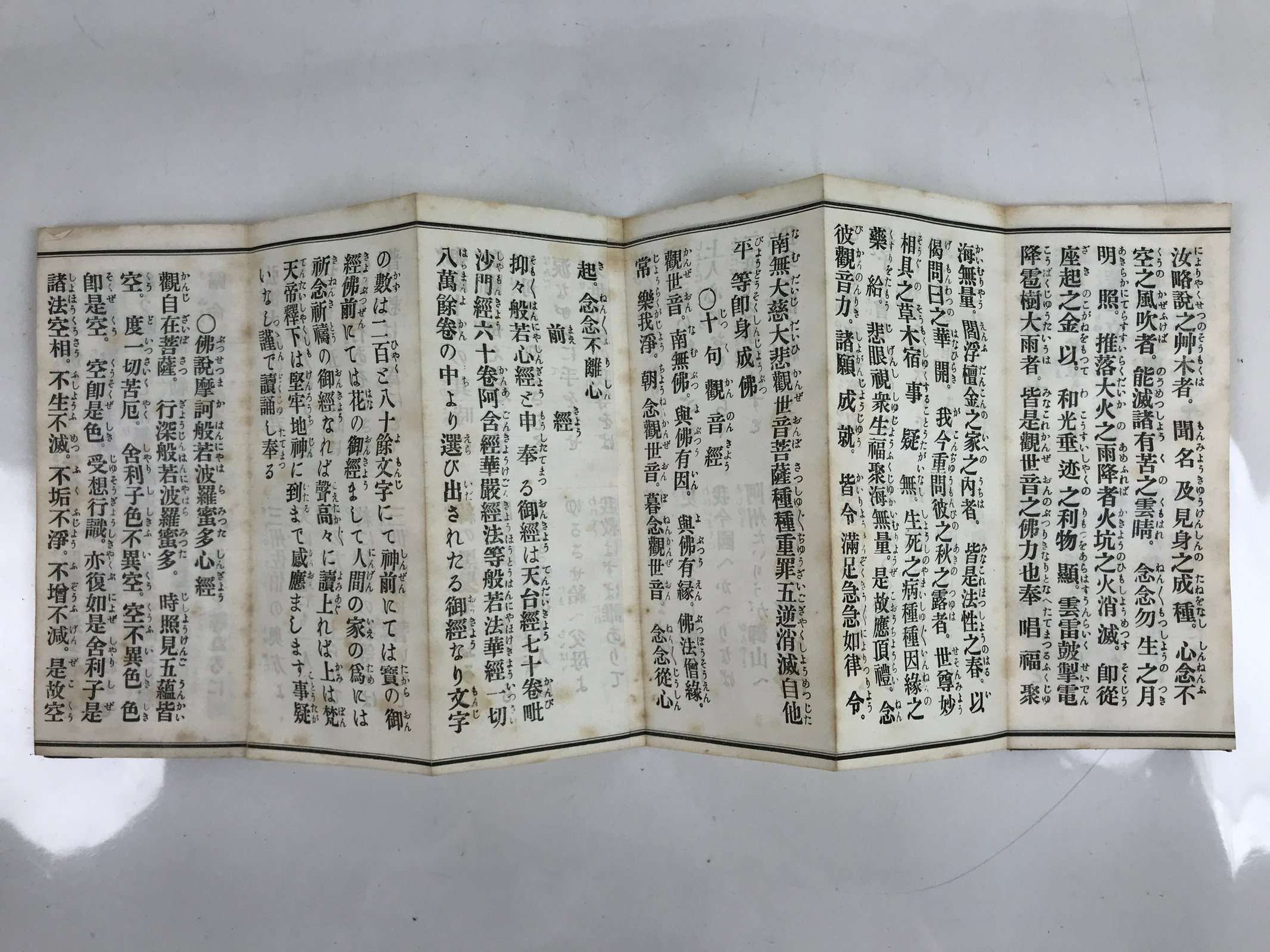 Japanese Buddhist Accordion Book Vtg Shingon-shu Heart Sutra Paper BA511