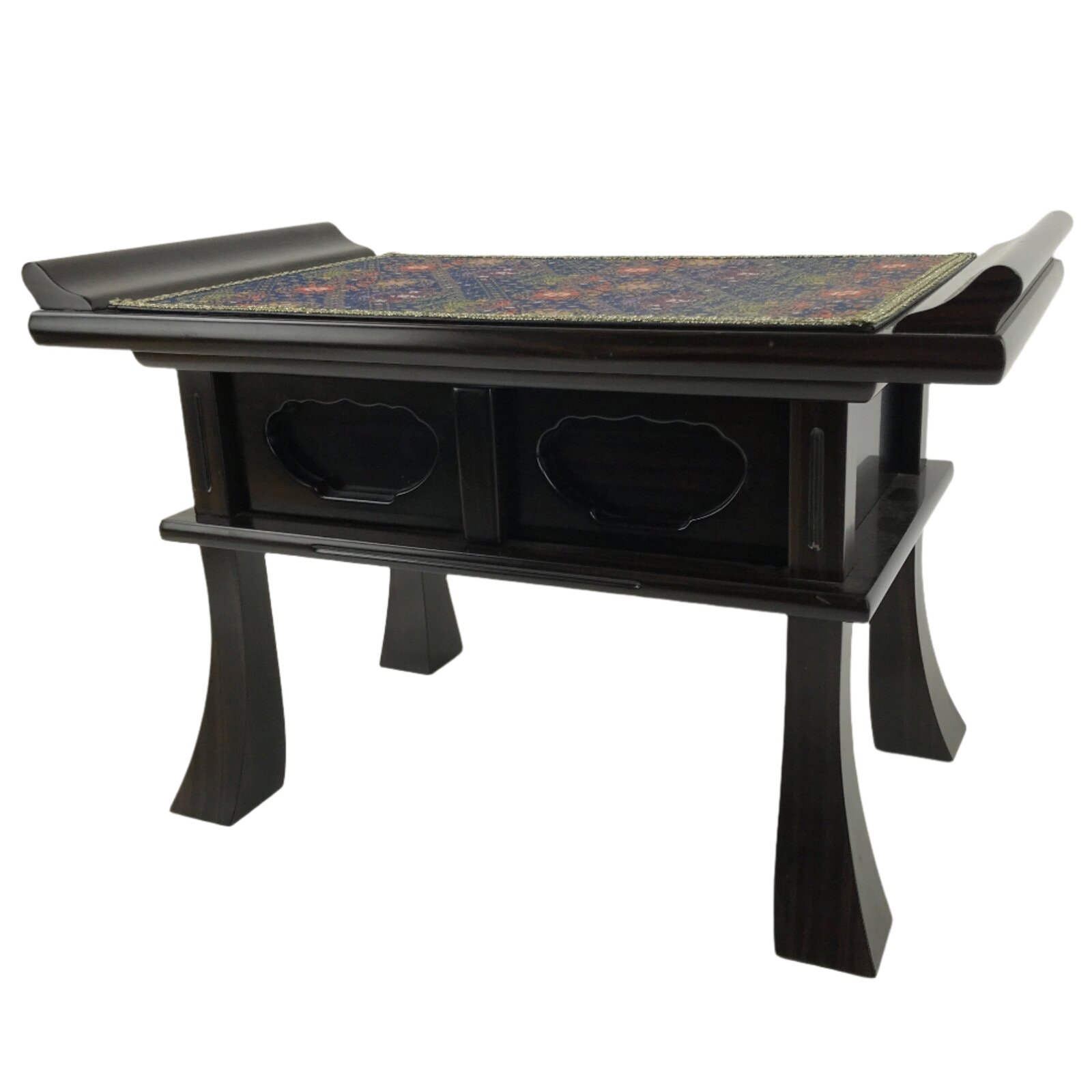 Japanese Buddhist Altar Brushed Lacquer Wood Offering Table Vtg Kyozukue BA373