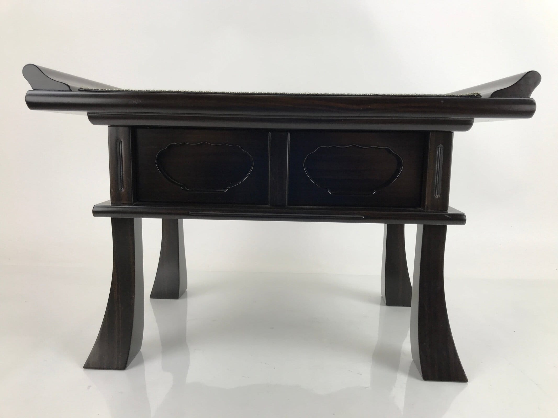 Japanese Buddhist Altar Brushed Lacquer Wood Offering Table Vtg Kyozukue BA373