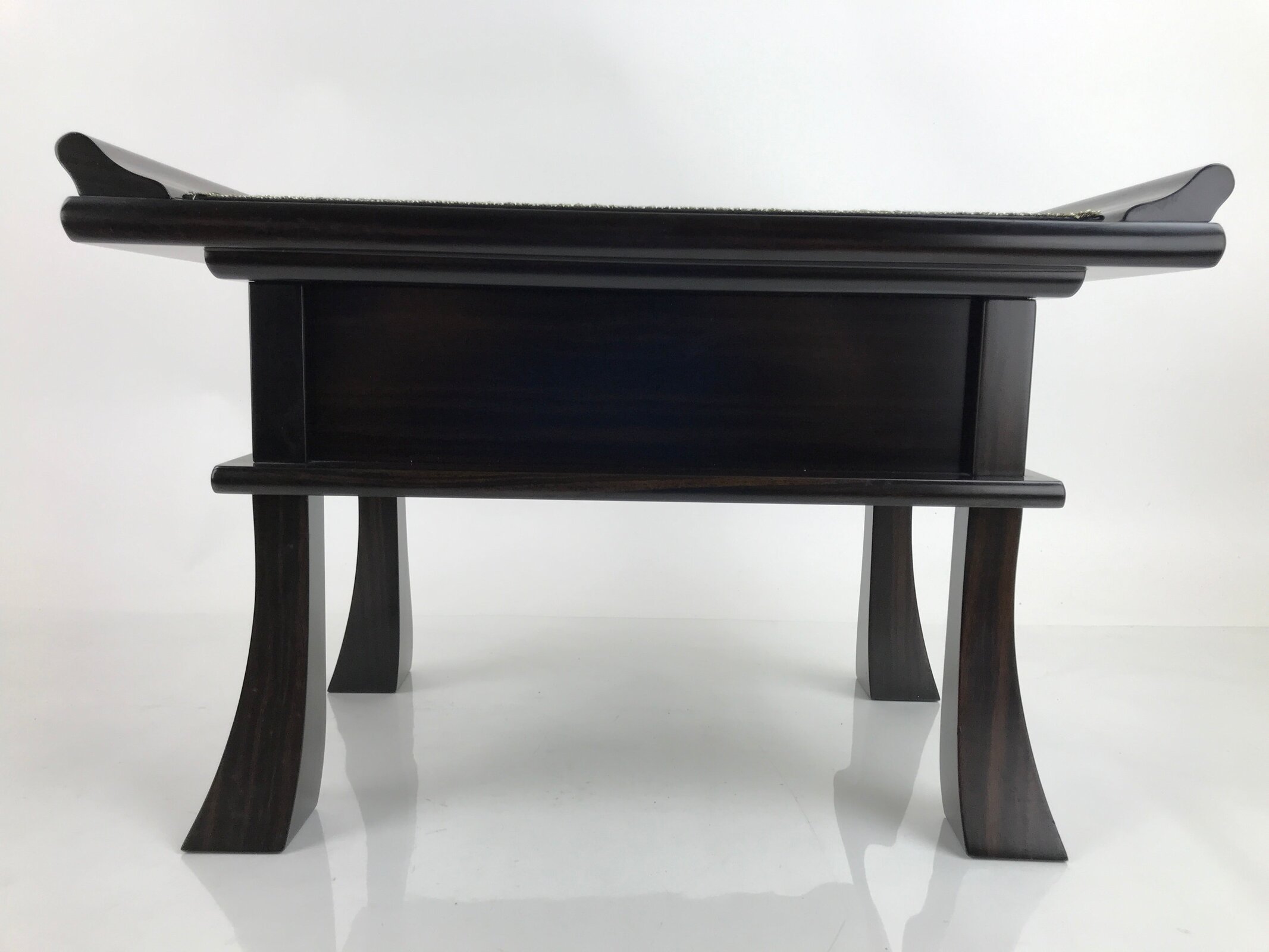 Japanese Buddhist Altar Brushed Lacquer Wood Offering Table Vtg Kyozukue BA373