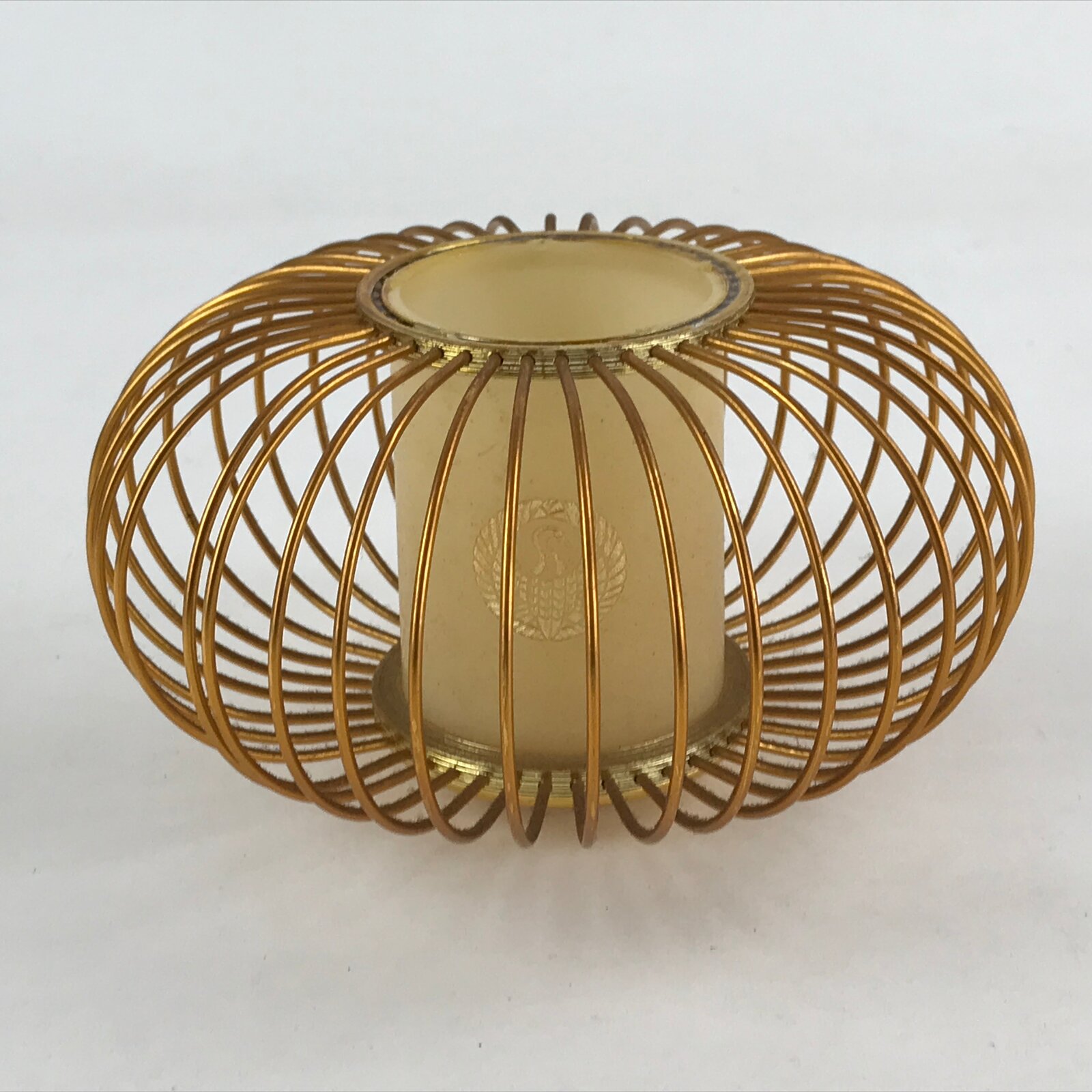 Japanese Buddhist Altar Butsudan Light Shade Vtg Bird Metal Gold Parts BA6