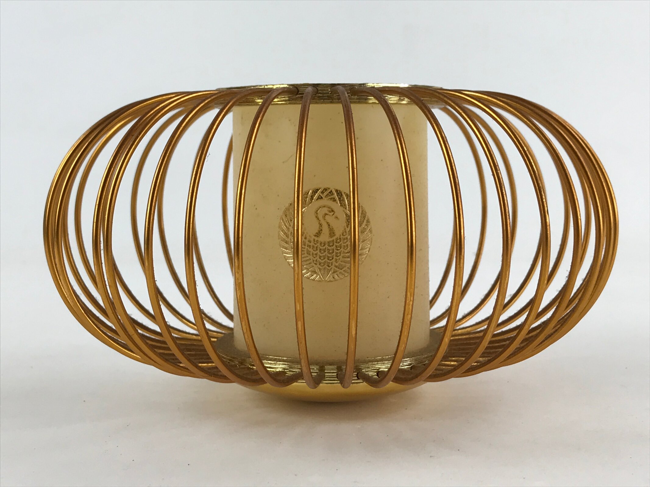 Japanese Buddhist Altar Butsudan Light Shade Vtg Bird Metal Gold Parts BA6