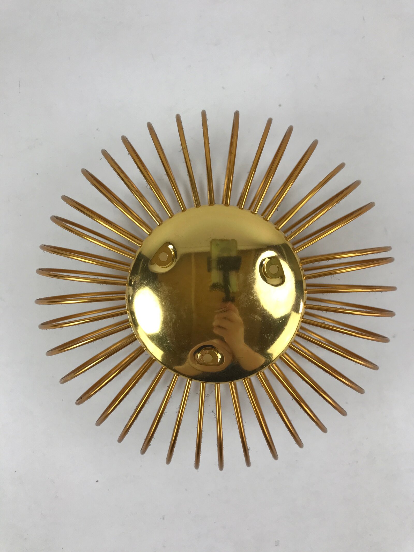 Japanese Buddhist Altar Butsudan Light Shade Vtg Bird Metal Gold Parts BA6