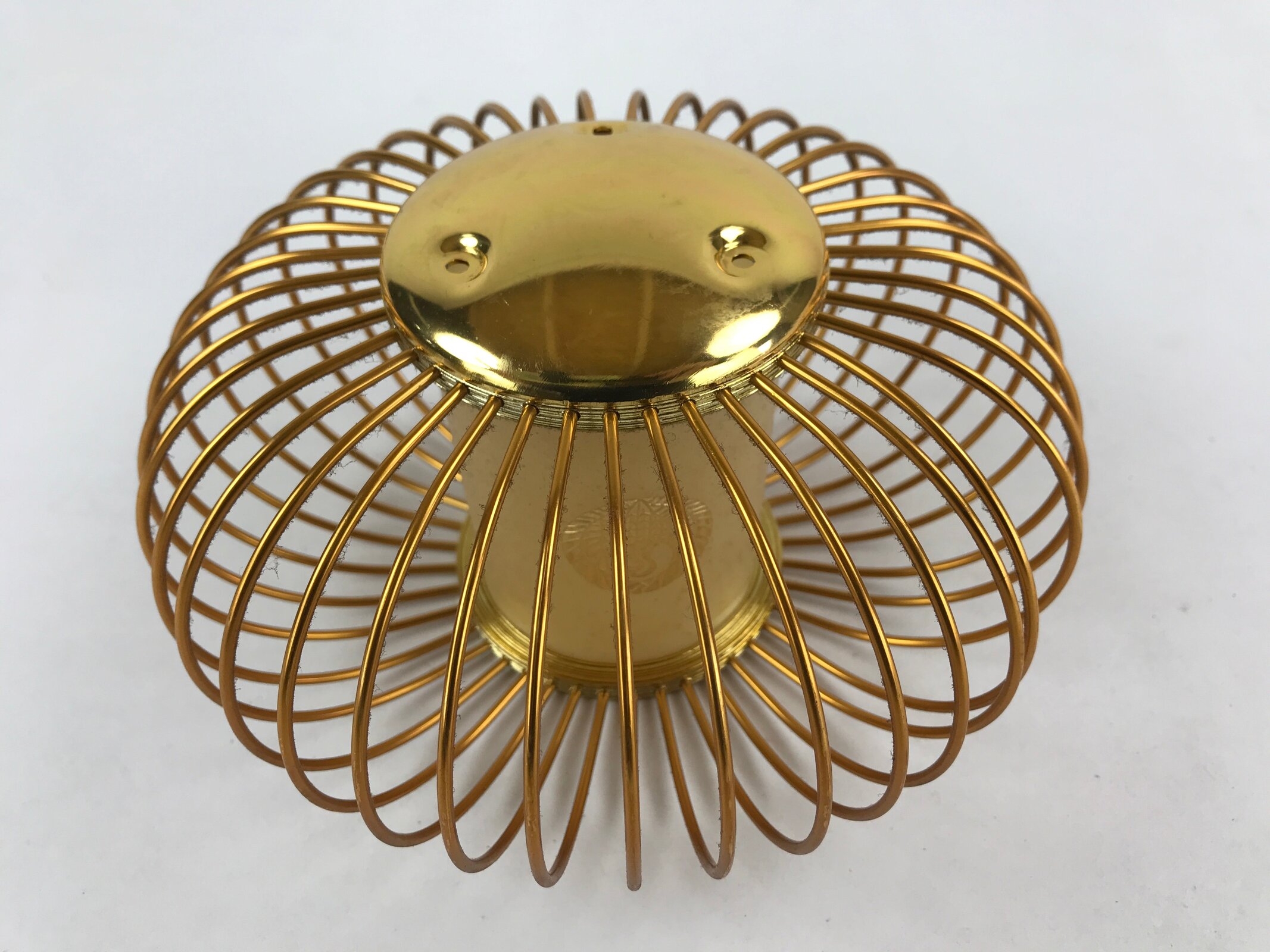 Japanese Buddhist Altar Butsudan Light Shade Vtg Bird Metal Gold Parts BA6