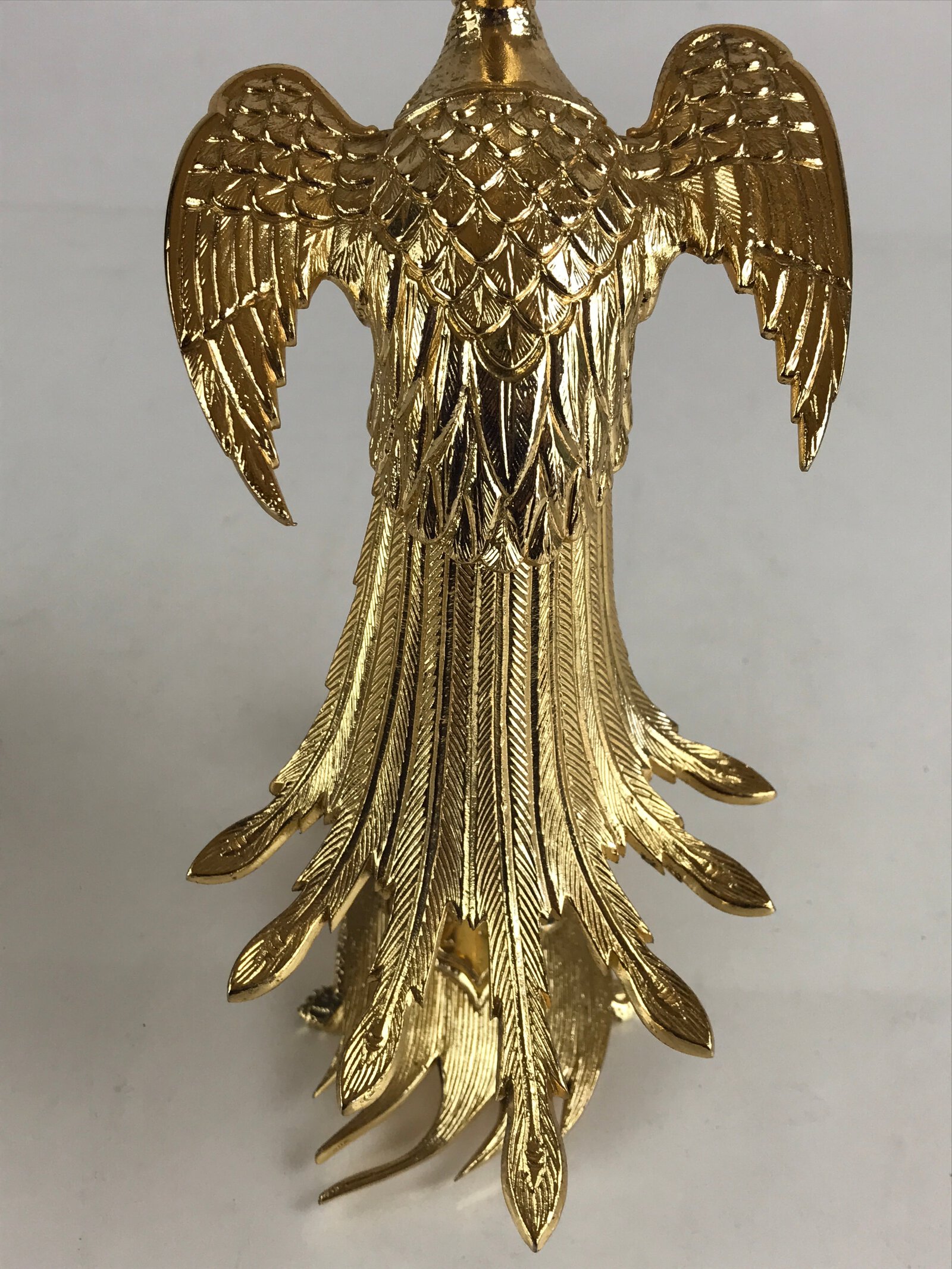 Japanese Buddhist Altar Fitting 2pc Candle Stands Vtg Brass Shokudai Butsudan BU