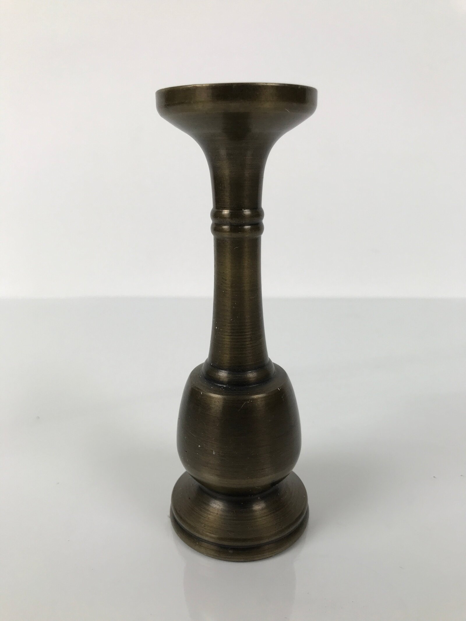 Japanese Buddhist Altar Fitting Brass Candle Stand Vtg Metal Shokudai Gold BA774