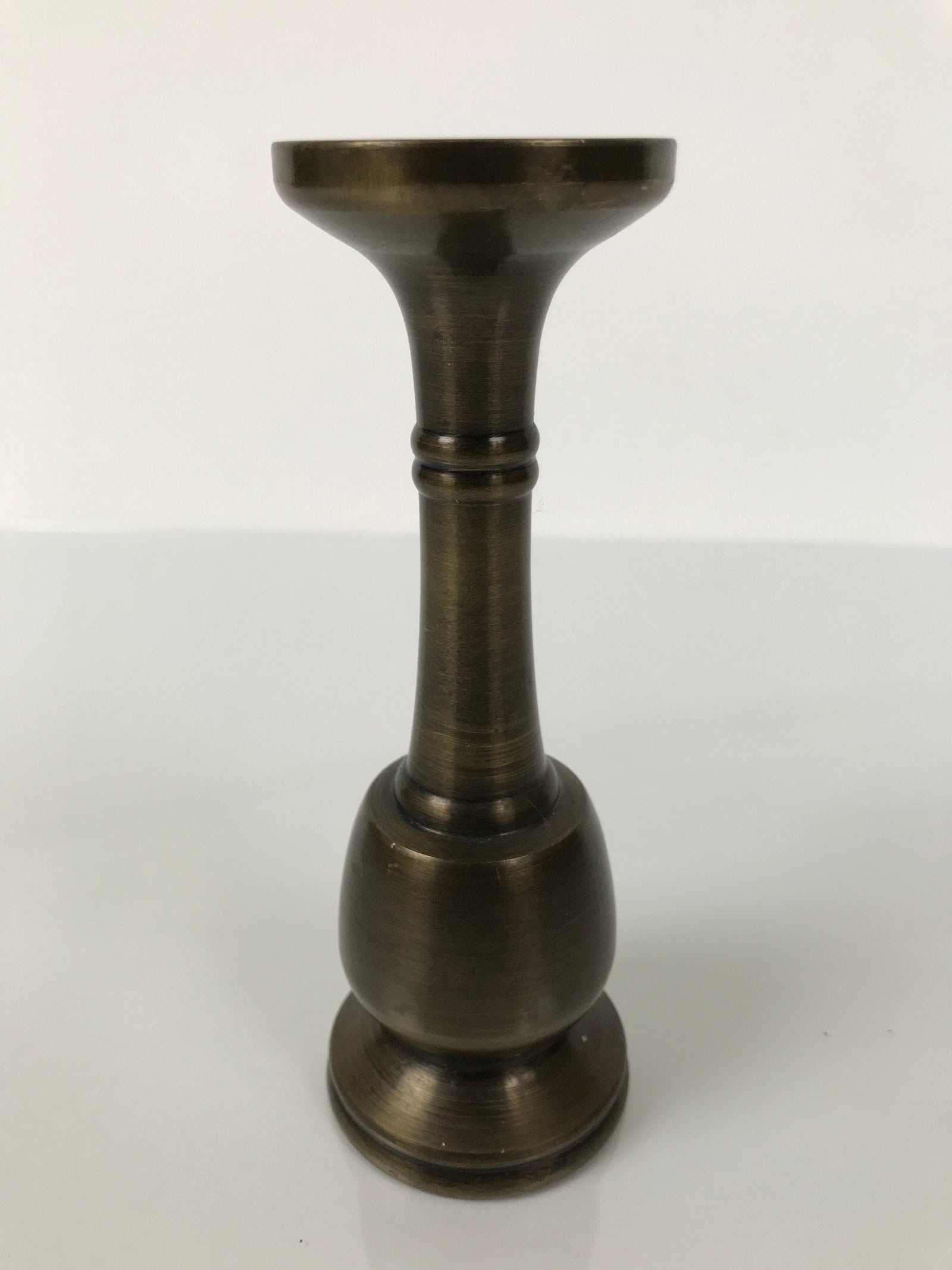 Japanese Buddhist Altar Fitting Brass Candle Stand Vtg Metal Shokudai Gold BA774