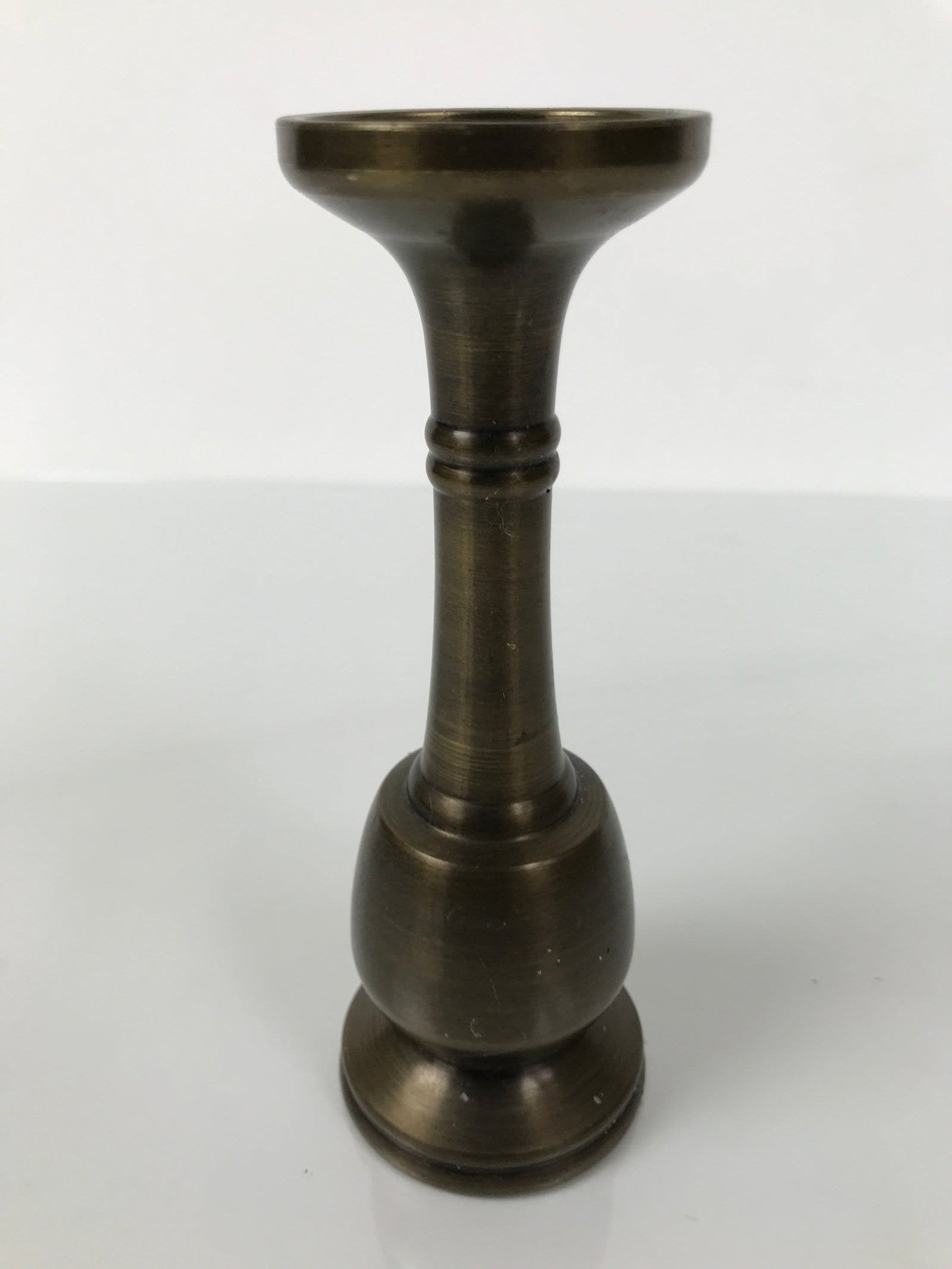 Japanese Buddhist Altar Fitting Brass Candle Stand Vtg Metal Shokudai Gold BA774