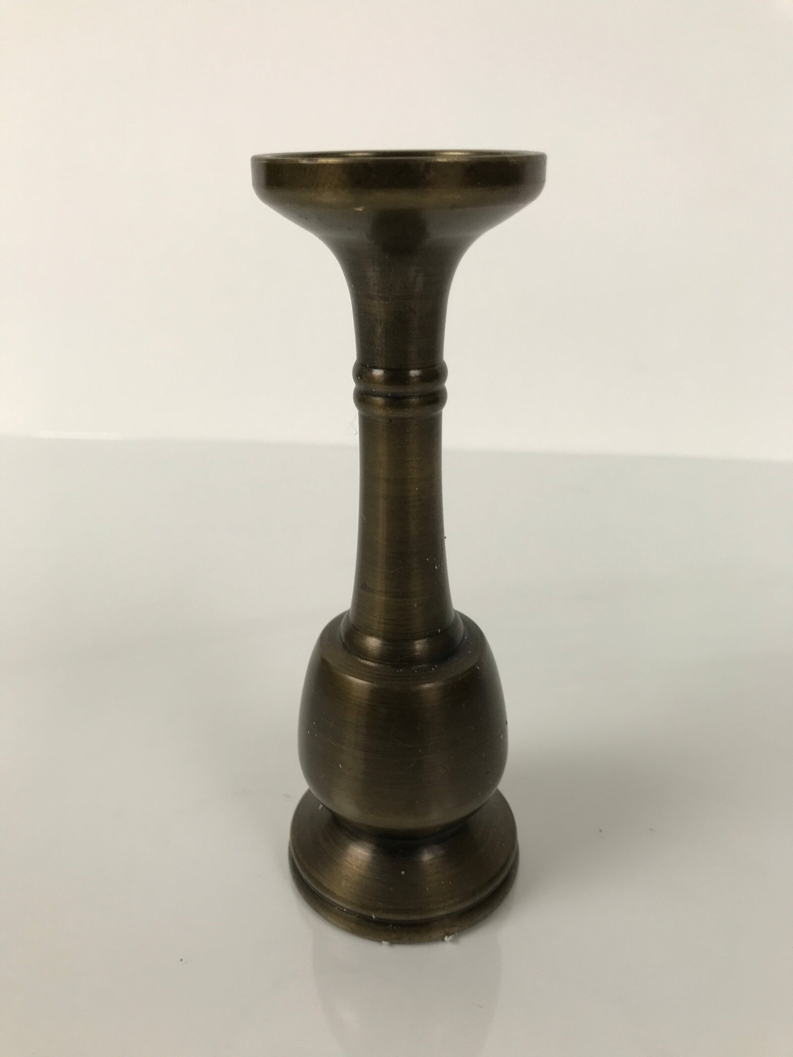 Japanese Buddhist Altar Fitting Brass Candle Stand Vtg Metal Shokudai Gold BA774