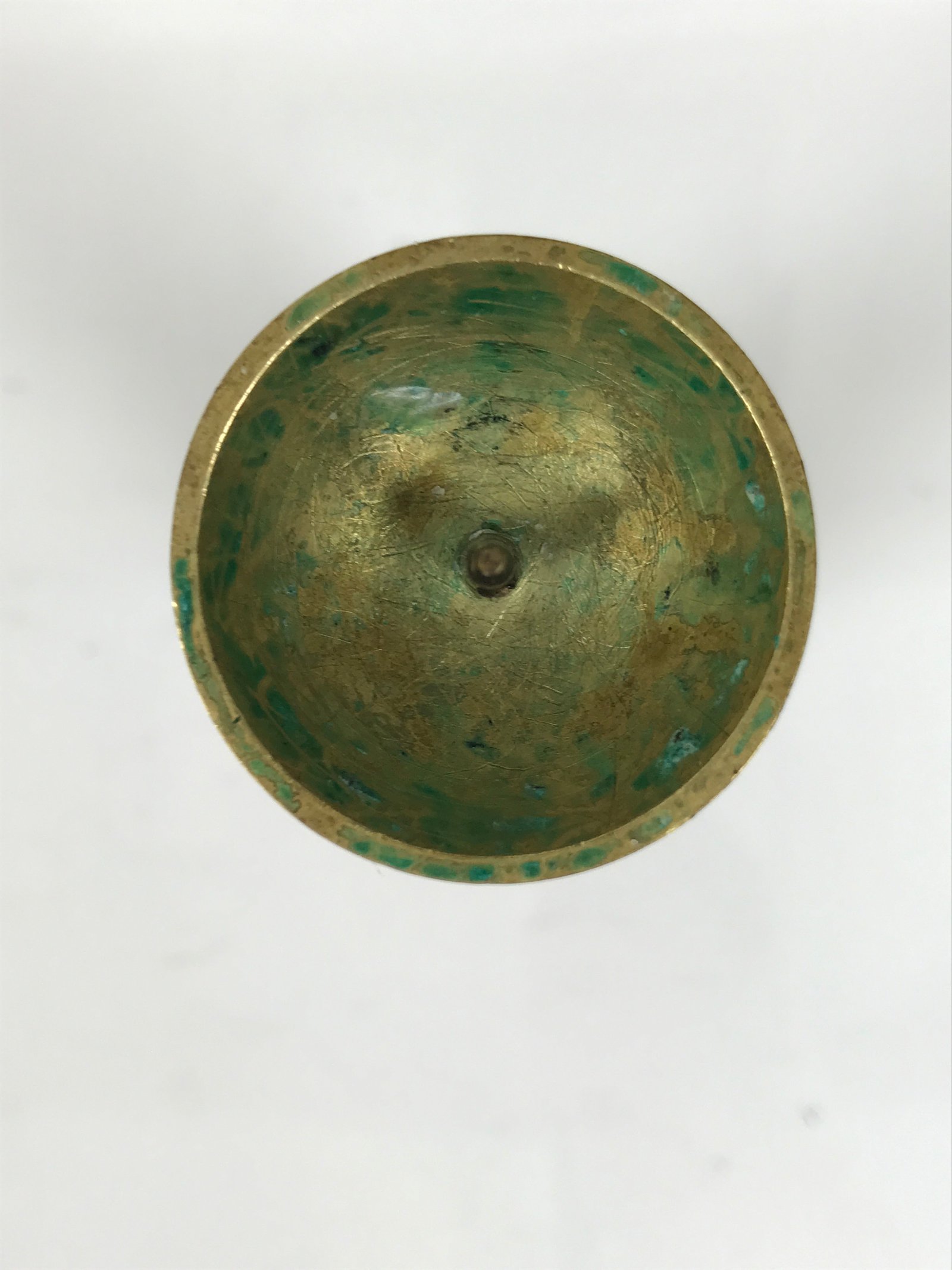 Japanese Buddhist Altar Fitting Brass Candle Stand Vtg Metal Shokudai Gold BA786