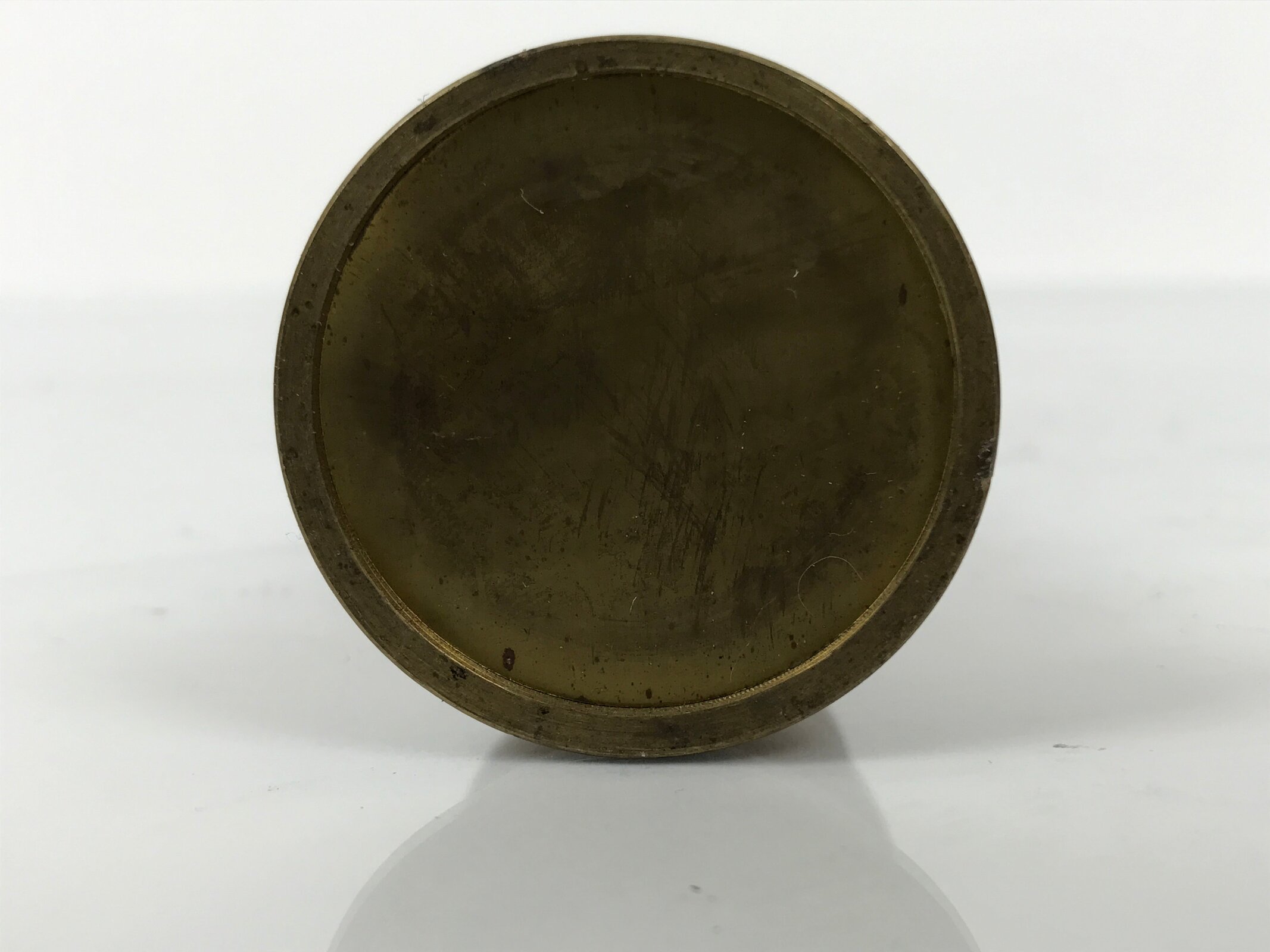 Japanese Buddhist Altar Fitting Brass Candle Stand Vtg Metal Shokudai Gold BA788