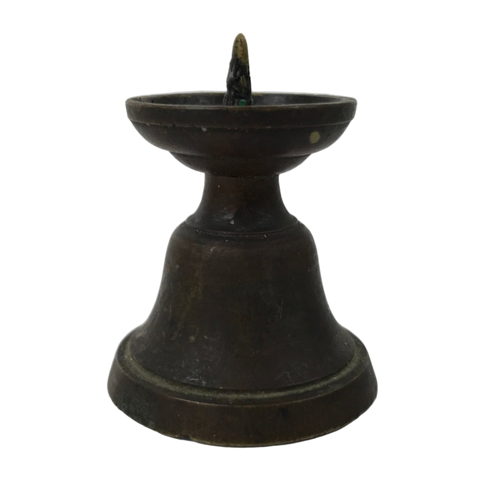 Japanese Buddhist Altar Fitting Brass Candle Stand Vtg Small Shokudai BA737